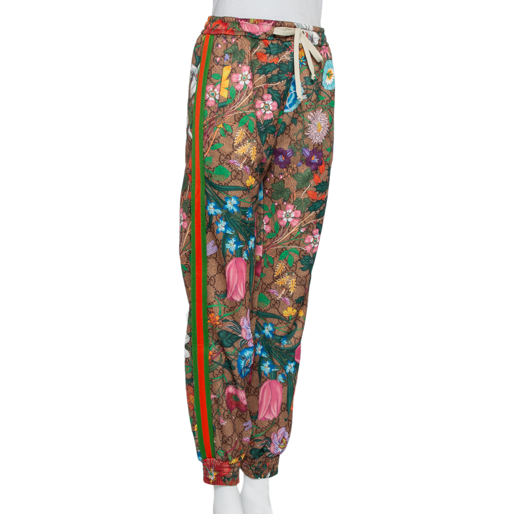 

Gucci Brown Floral Printed Knit Joggers