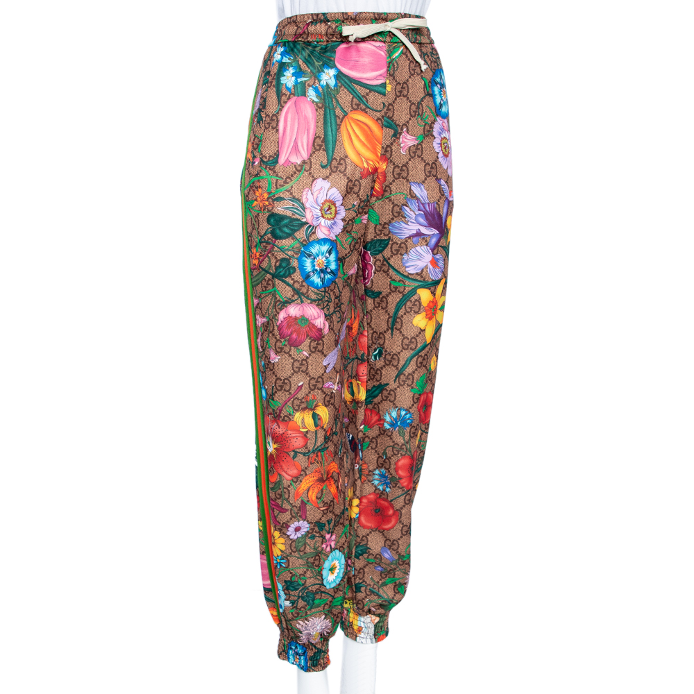 

Gucci Multicolored GG Supreme Flora Printed Jersey Joggers, Multicolor