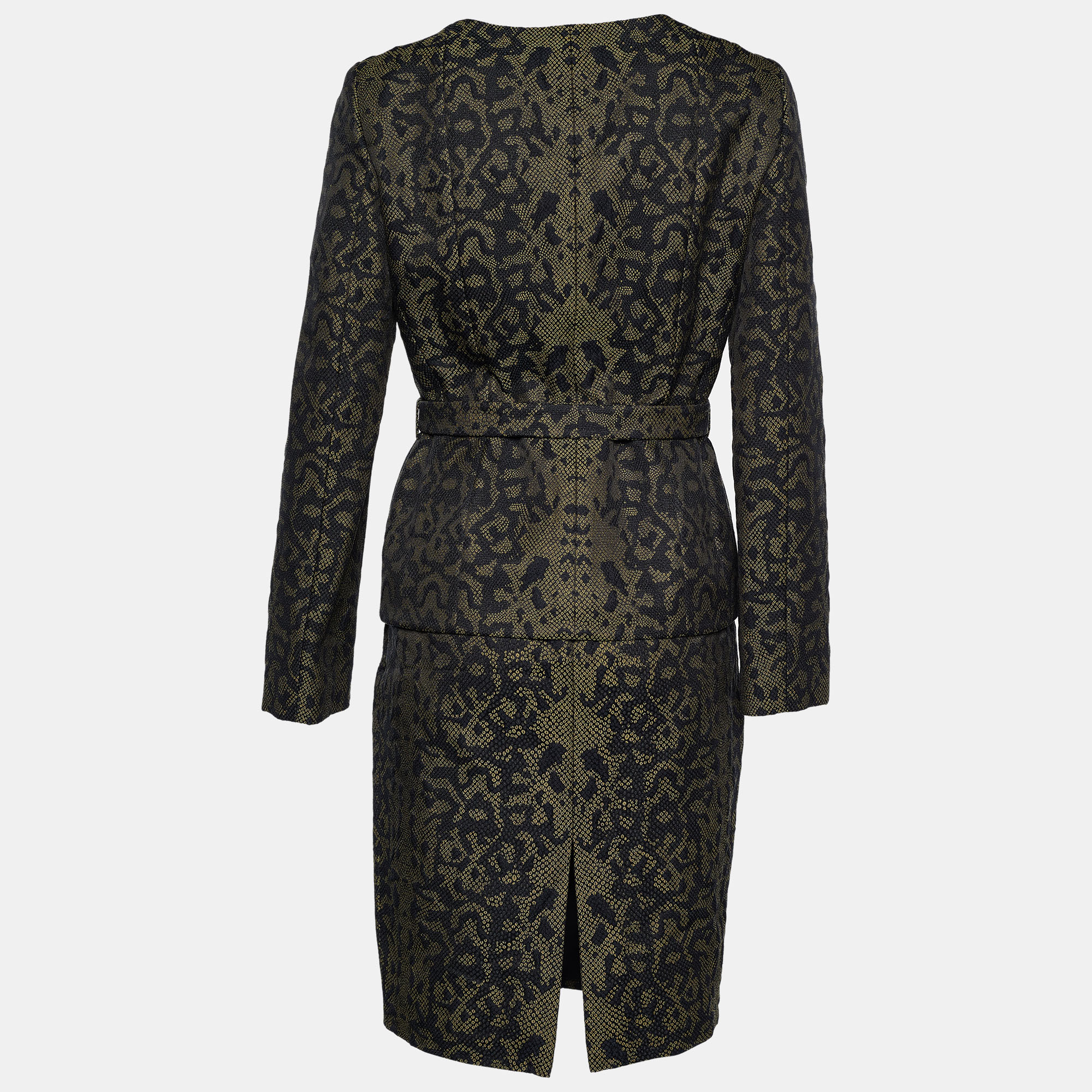 

Gucci Green Animal Pattered Jacquard Skirt Suit