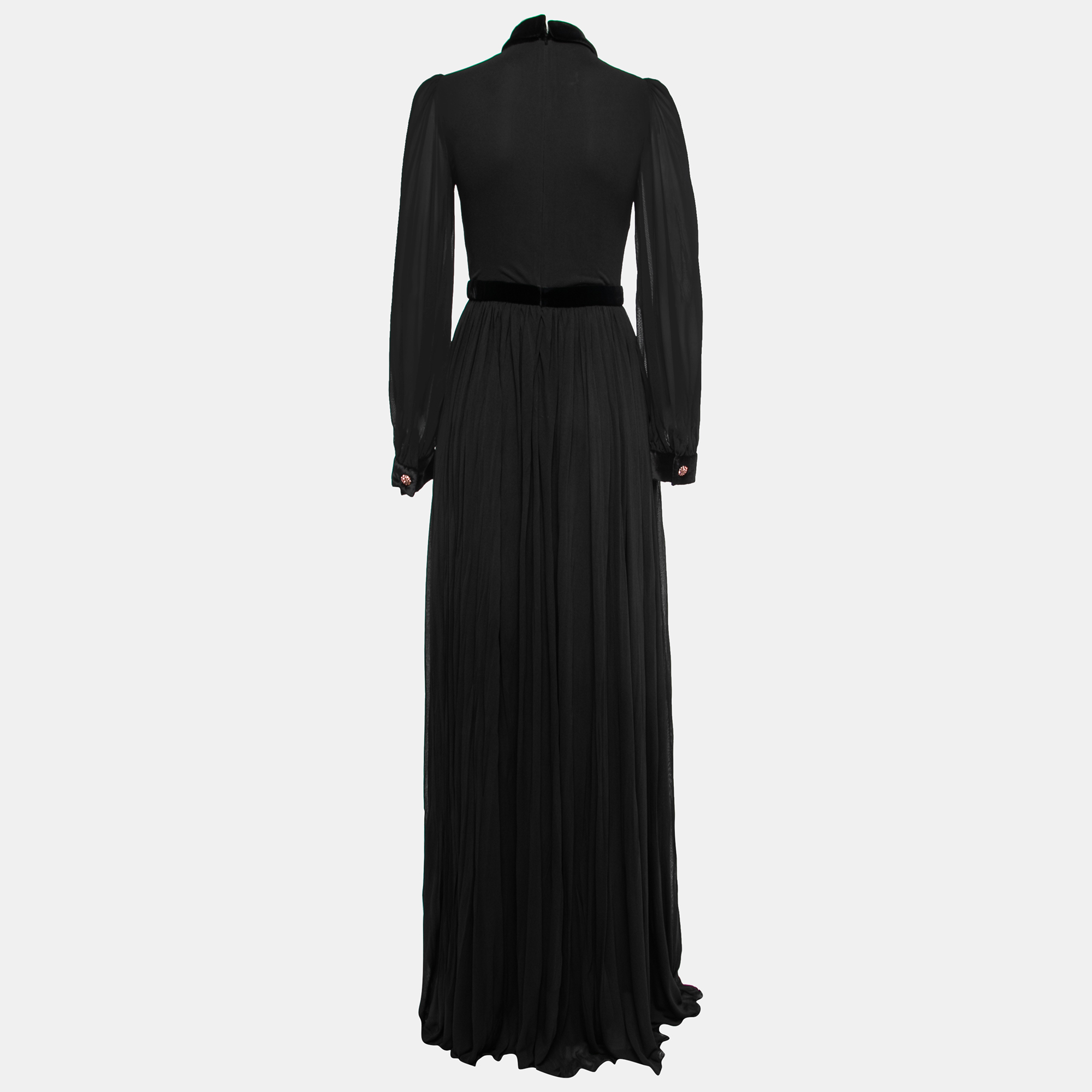 

Gucci Black Jersey Bow Detail Maxi Dress