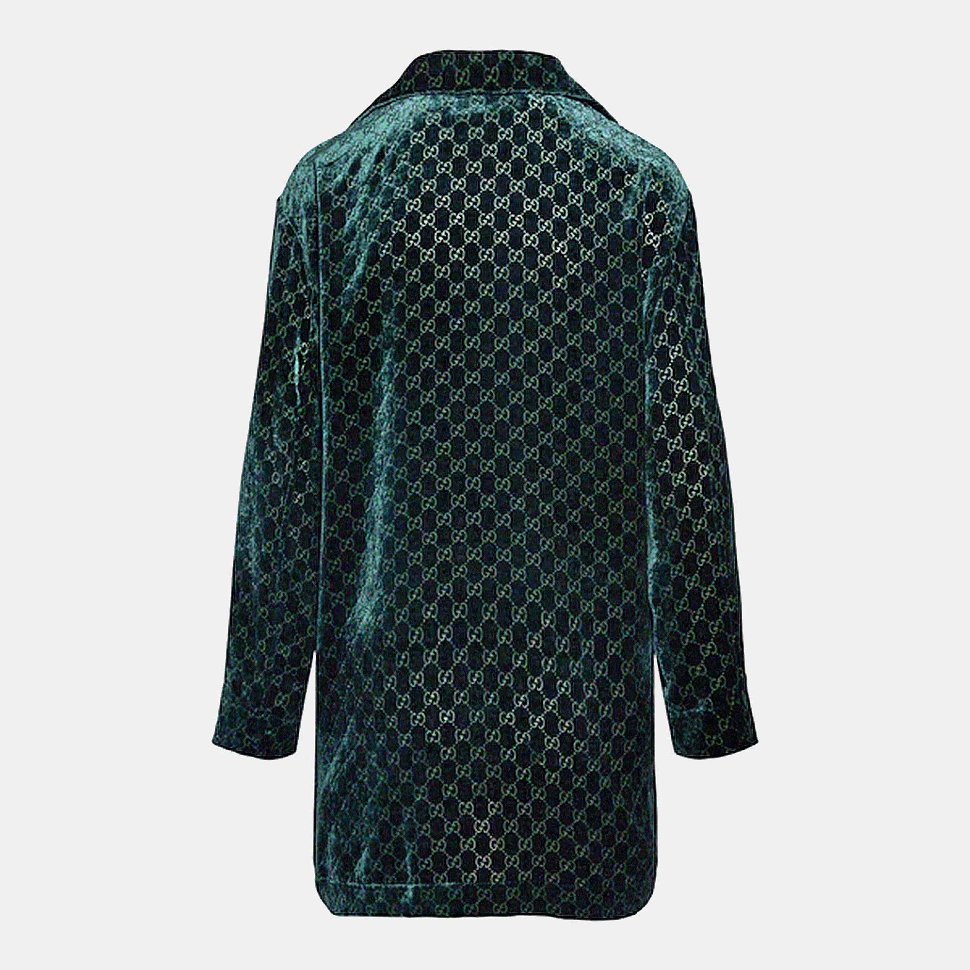 

Gucci Green Velvet Guccissima Long Shirt