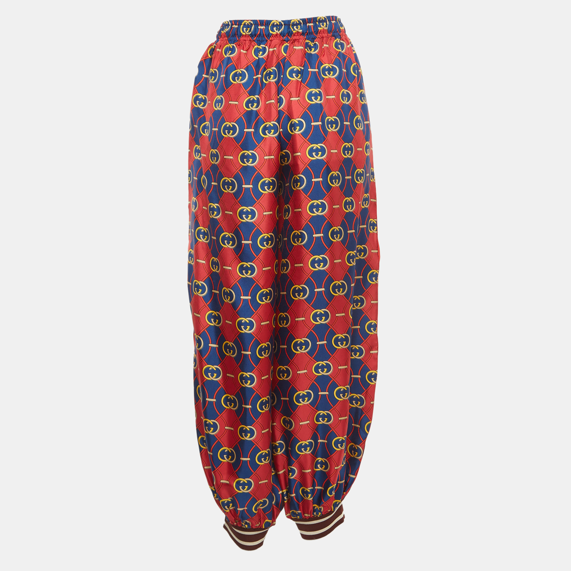 

Gucci Red/Multicolor Jacquard Wide Leg Pants