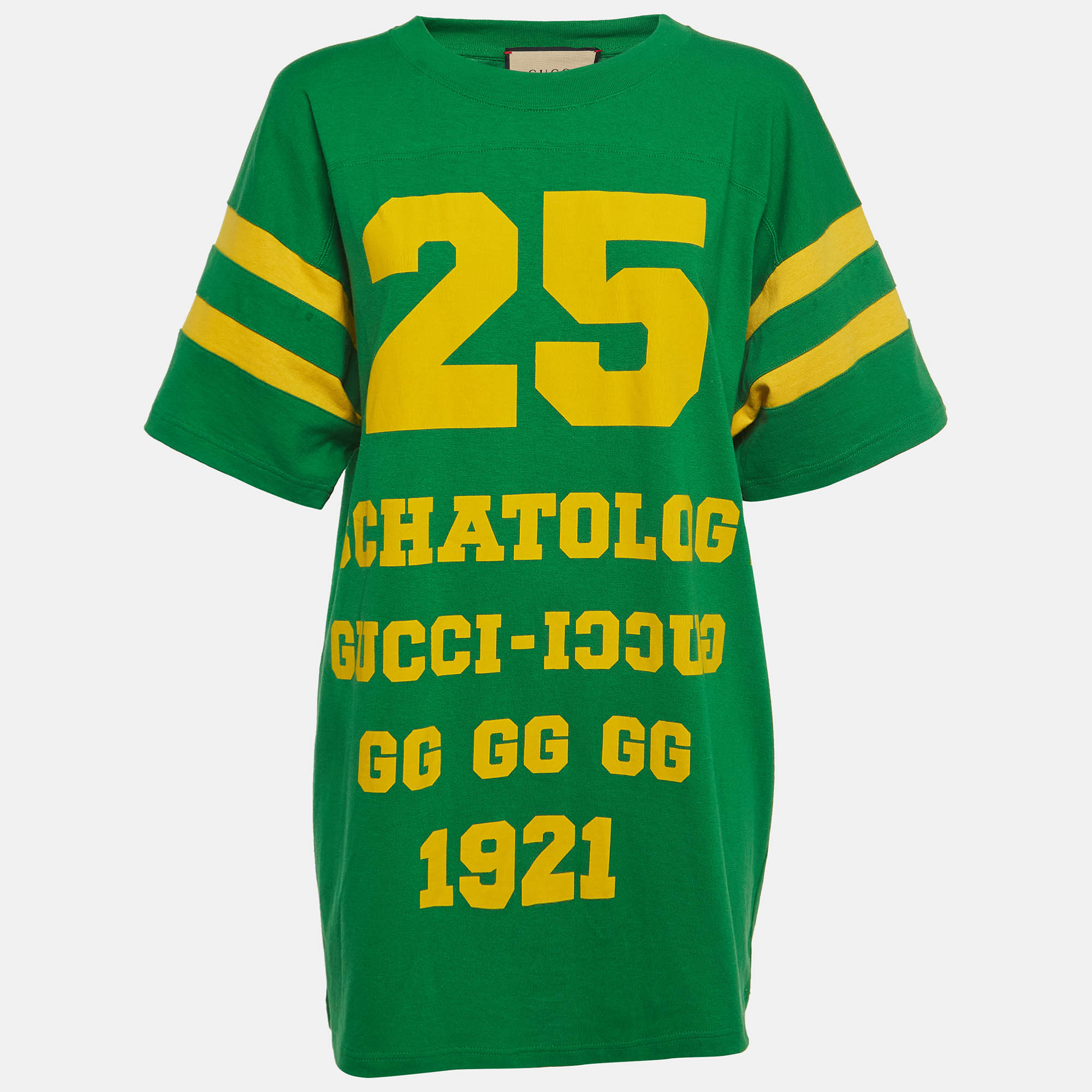 

Gucci Green Eschatology Print Cotton Jersey T-Shirt XS