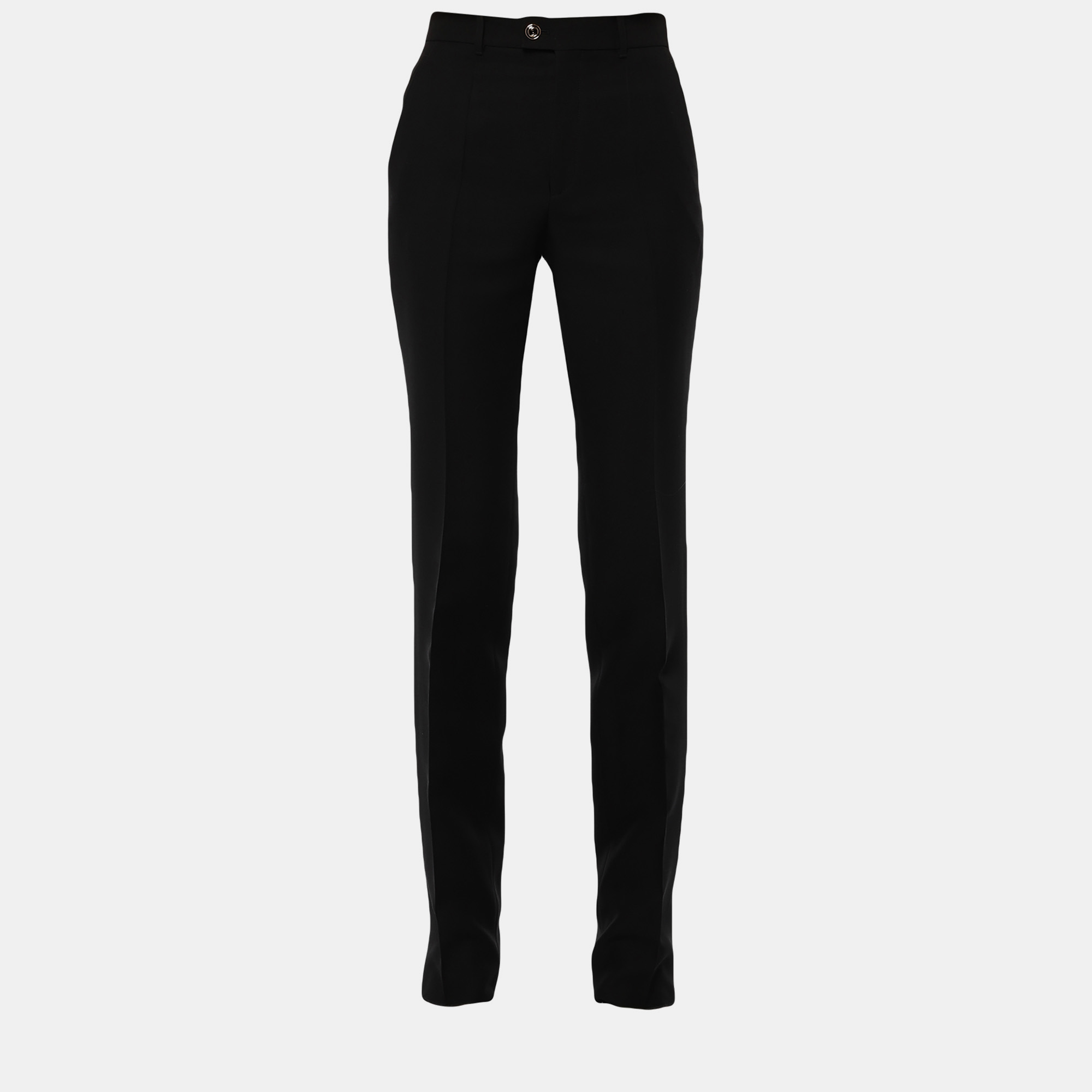 Pre-owned Gucci Silk Pants 44 In Black