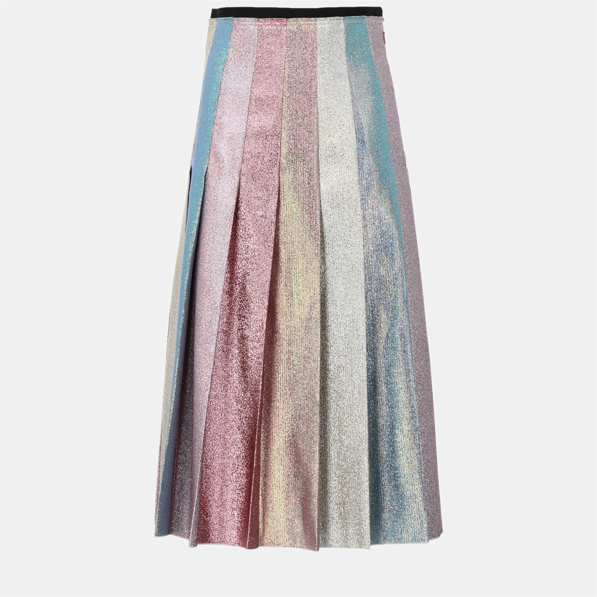 Pre-owned Gucci Polyester Midi Skirts 46 In Multicolor