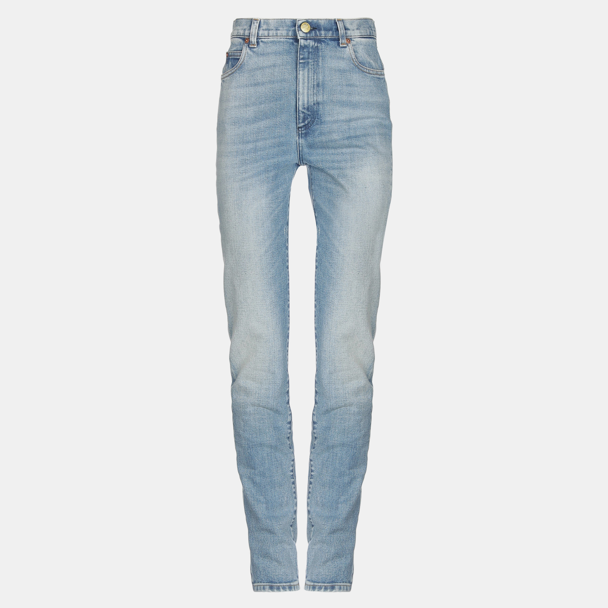 Pre-owned Gucci Cotton Jeans 26 In Blue