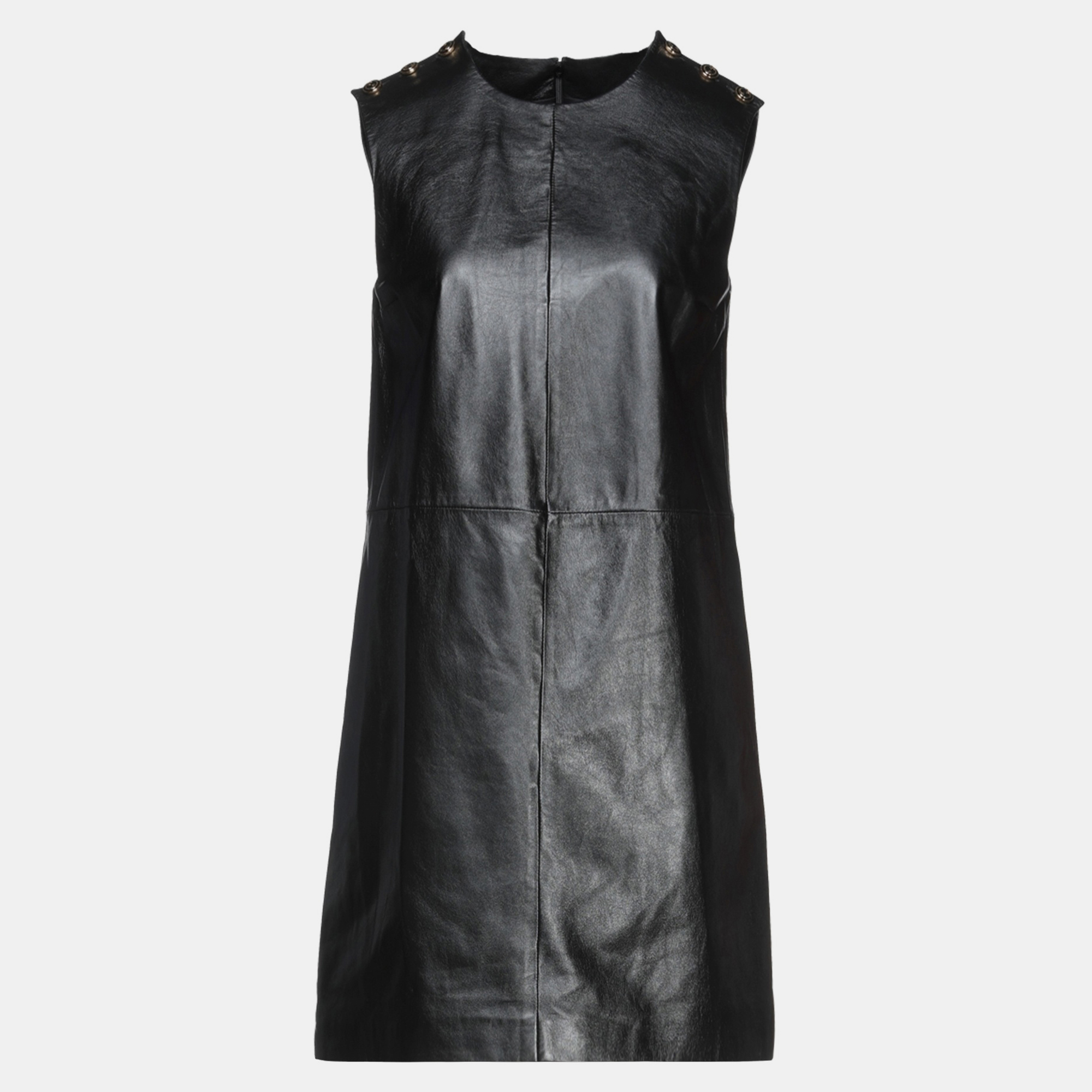 Pre-owned Gucci Lambskin Mini Dress 42 In Black