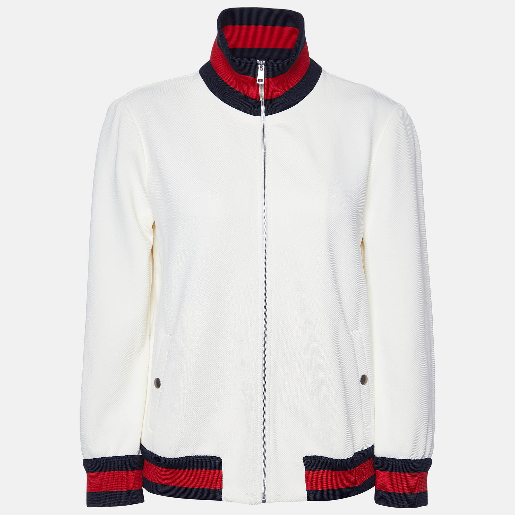 

Gucci Cream Technical Gabardine Zip Up Jacket L