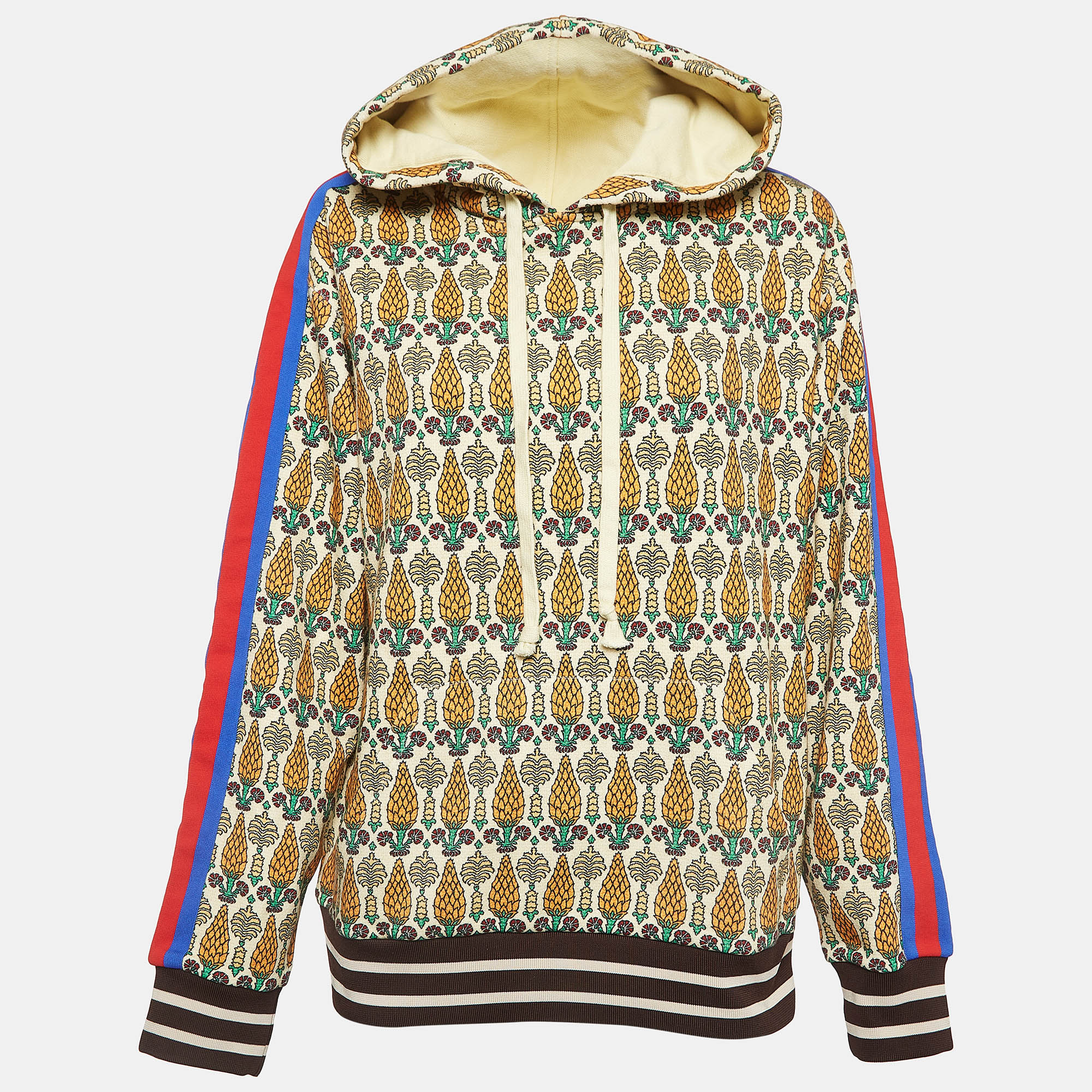 

Gucci Multicolor Garden Print Felted Cotton Hoodie XS