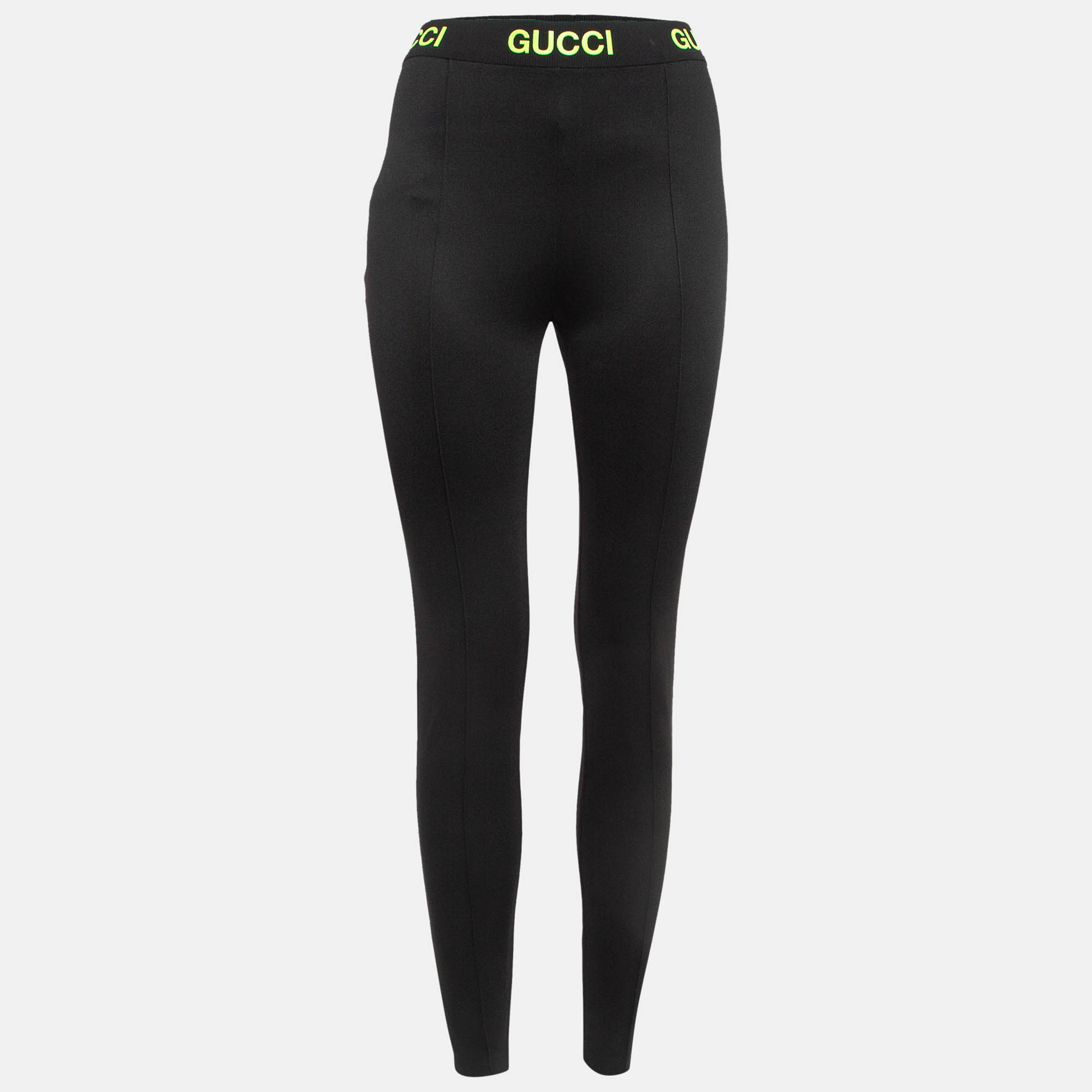 

Gucci Black Contrast Print Jersey Leggings XS