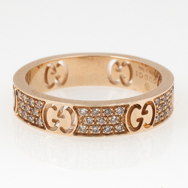 Gucci Stardust Diamond Yellow Gold Thin Band Ring Size 52 Gucci | TLC