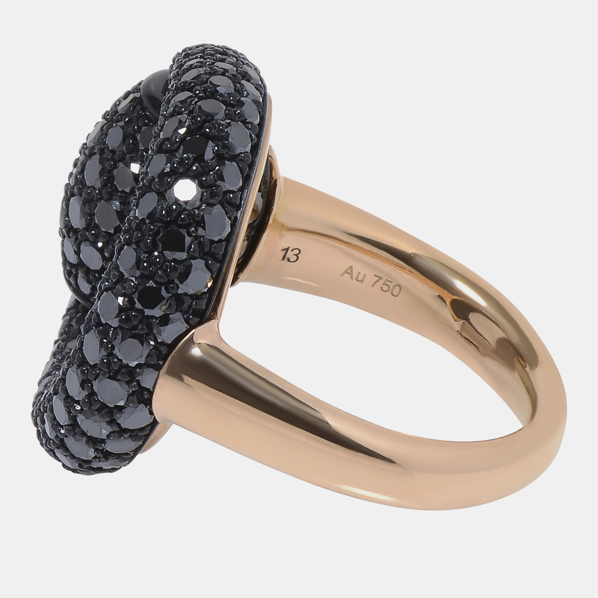 

Gucci Horsebit 18K Pink Gold and Black Diamonds 0.90ct. tw. Statement Ring Sz. 6.5