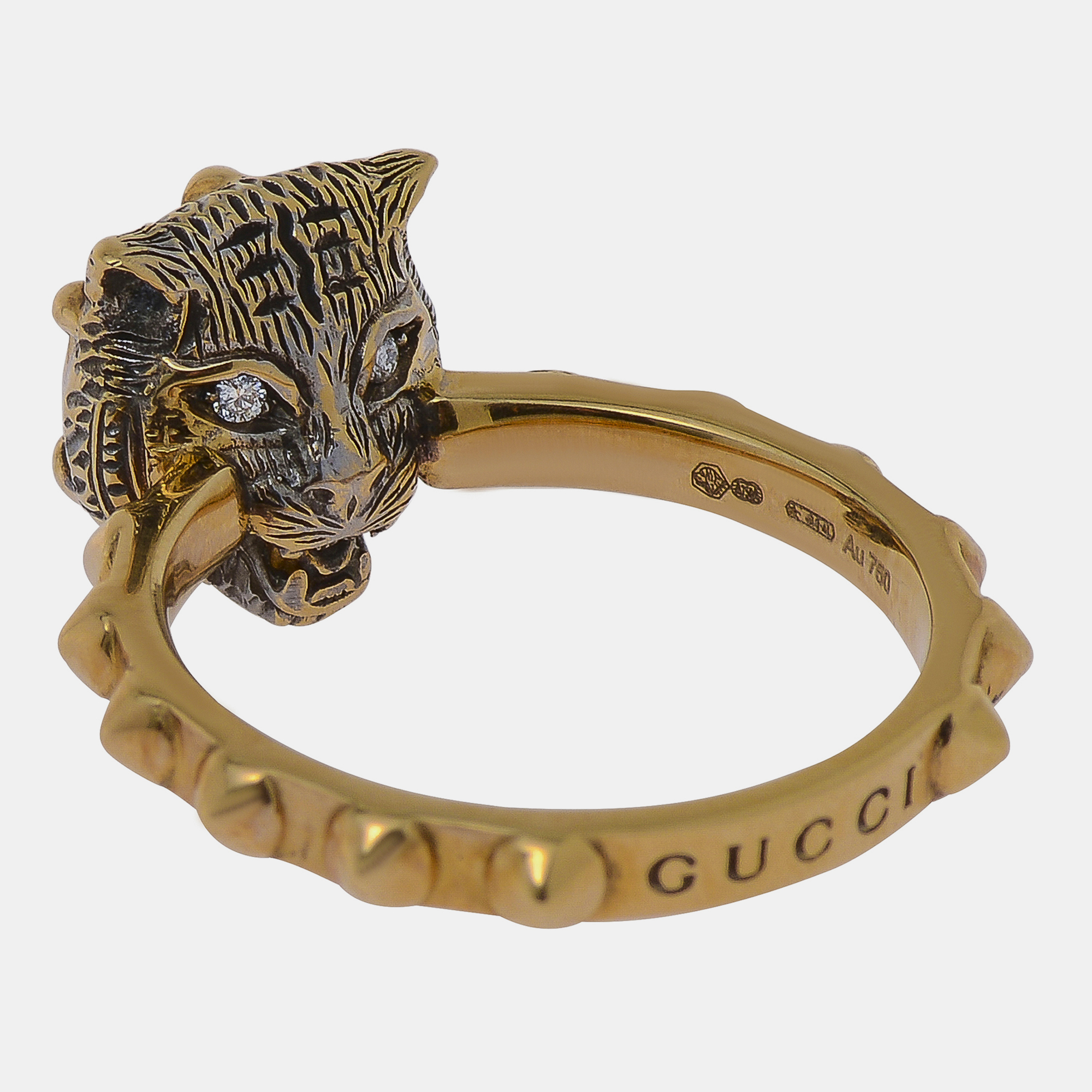 

Gucci Le Marches des Merveilles 18K Yellow Gold, Tourmaline and Diamond Statement Ring Sz. 7.5