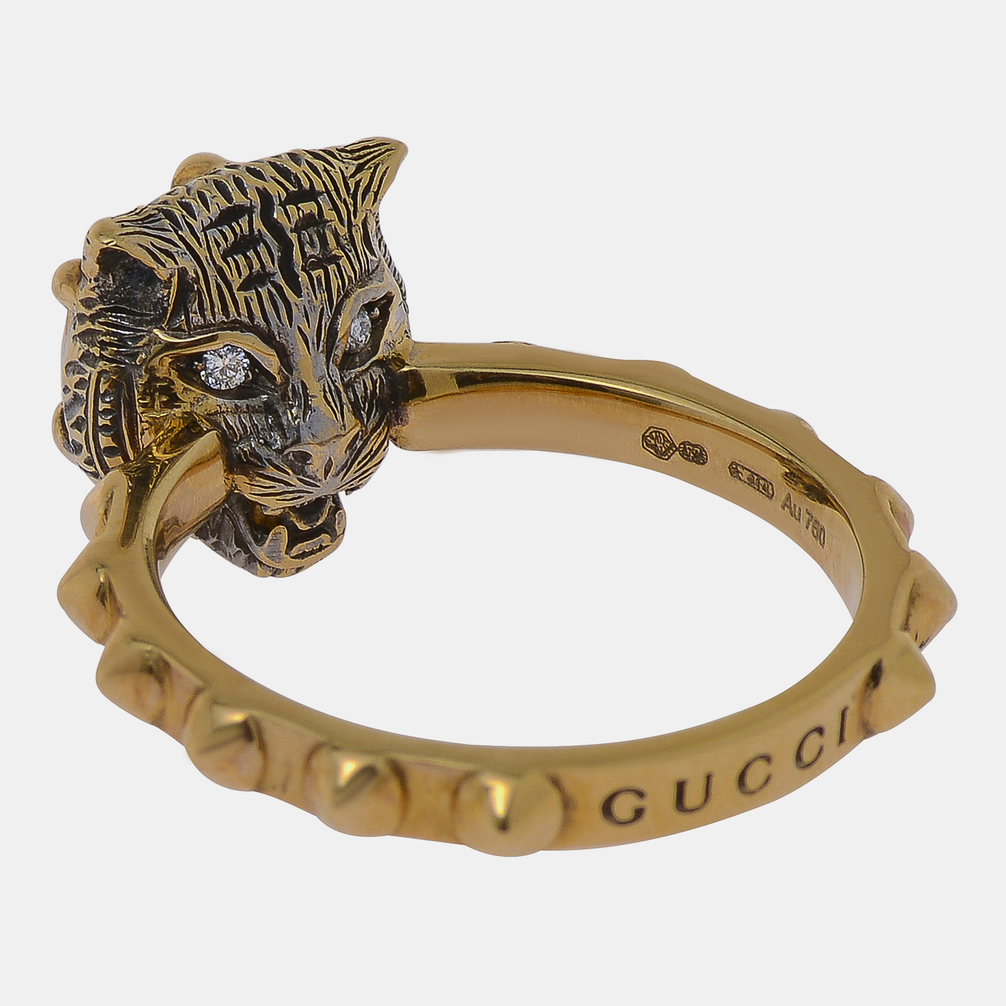 

Gucci Le Marches des Merveilles 18K Yellow Gold, Turquoise and Diamond Statement Ring Sz. 7