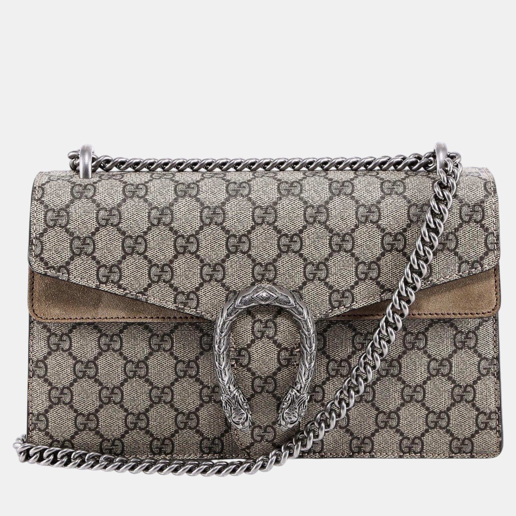 

Gucci Beige GG Supreme Canvas Dionysus Shoulder Bag