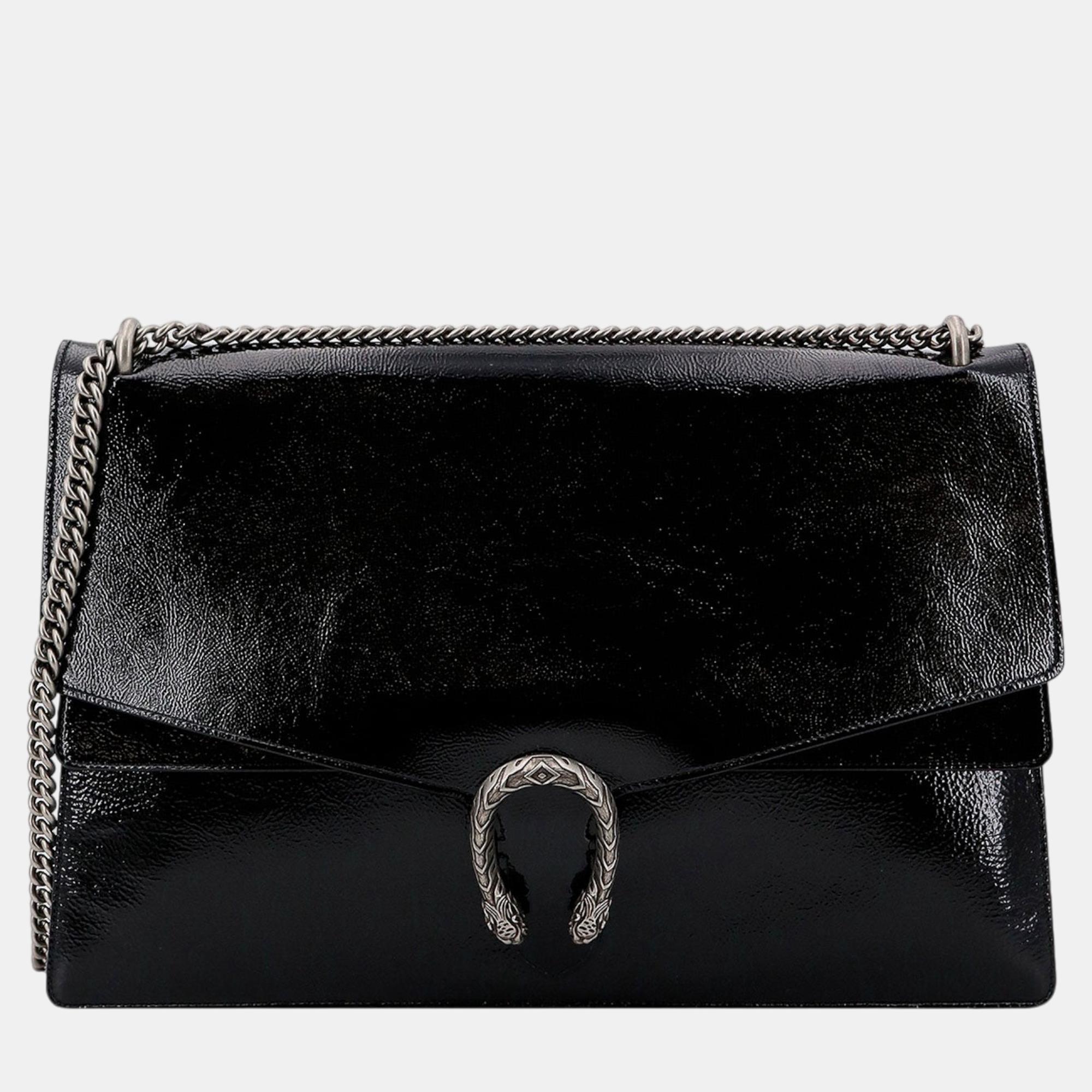 

Gucci Black Patent Leather Dionysus Shoulder Bag