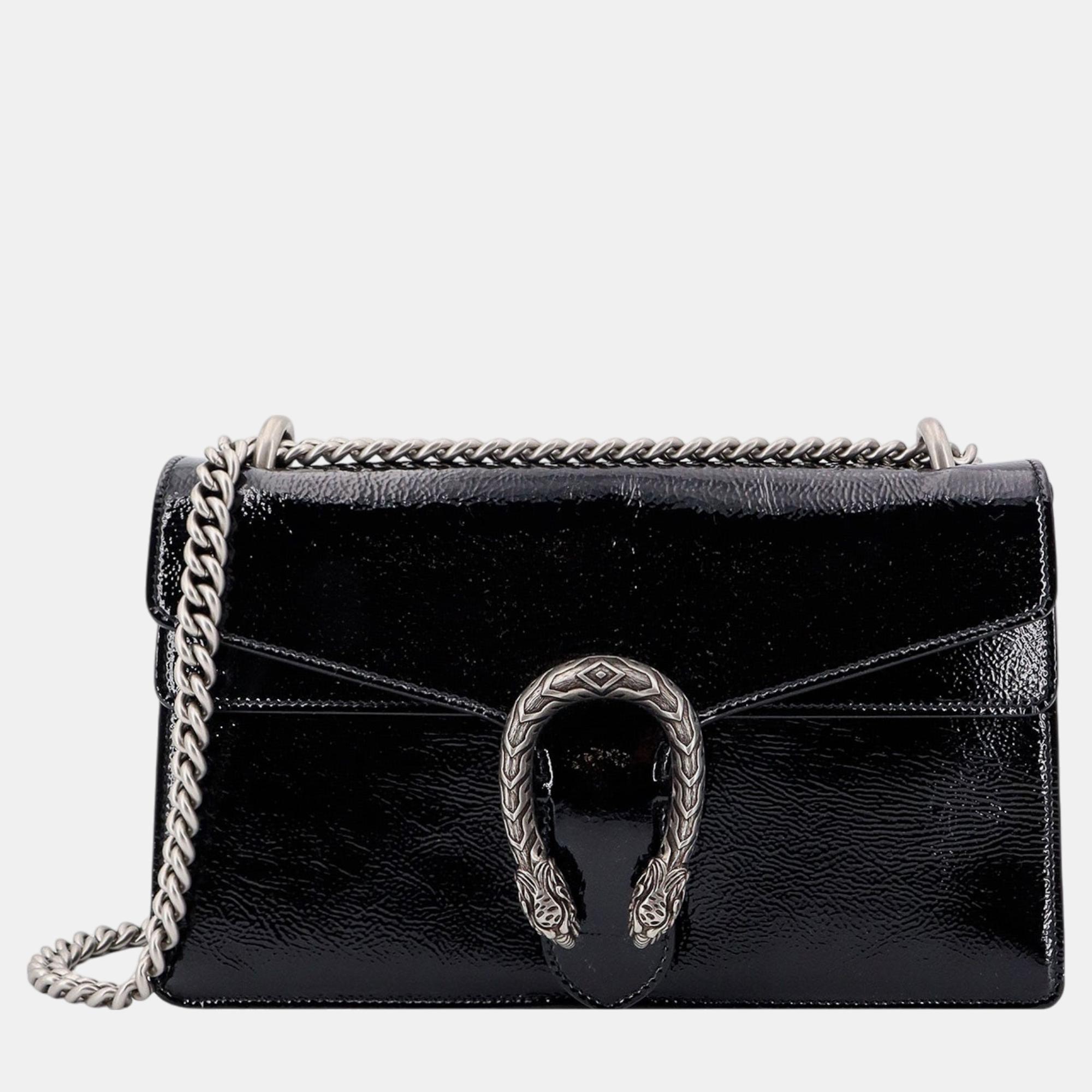 

Gucci Black Patent Leather Dionysus Shoulder Bag