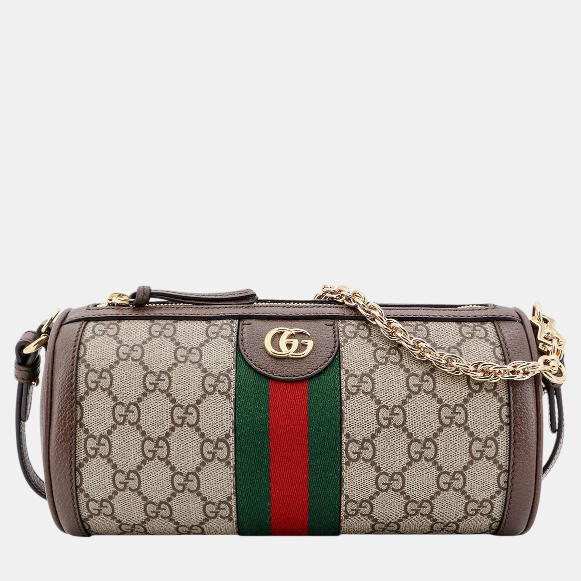 

Gucci Beige GG Supreme Canvas Web Shoulder Bag