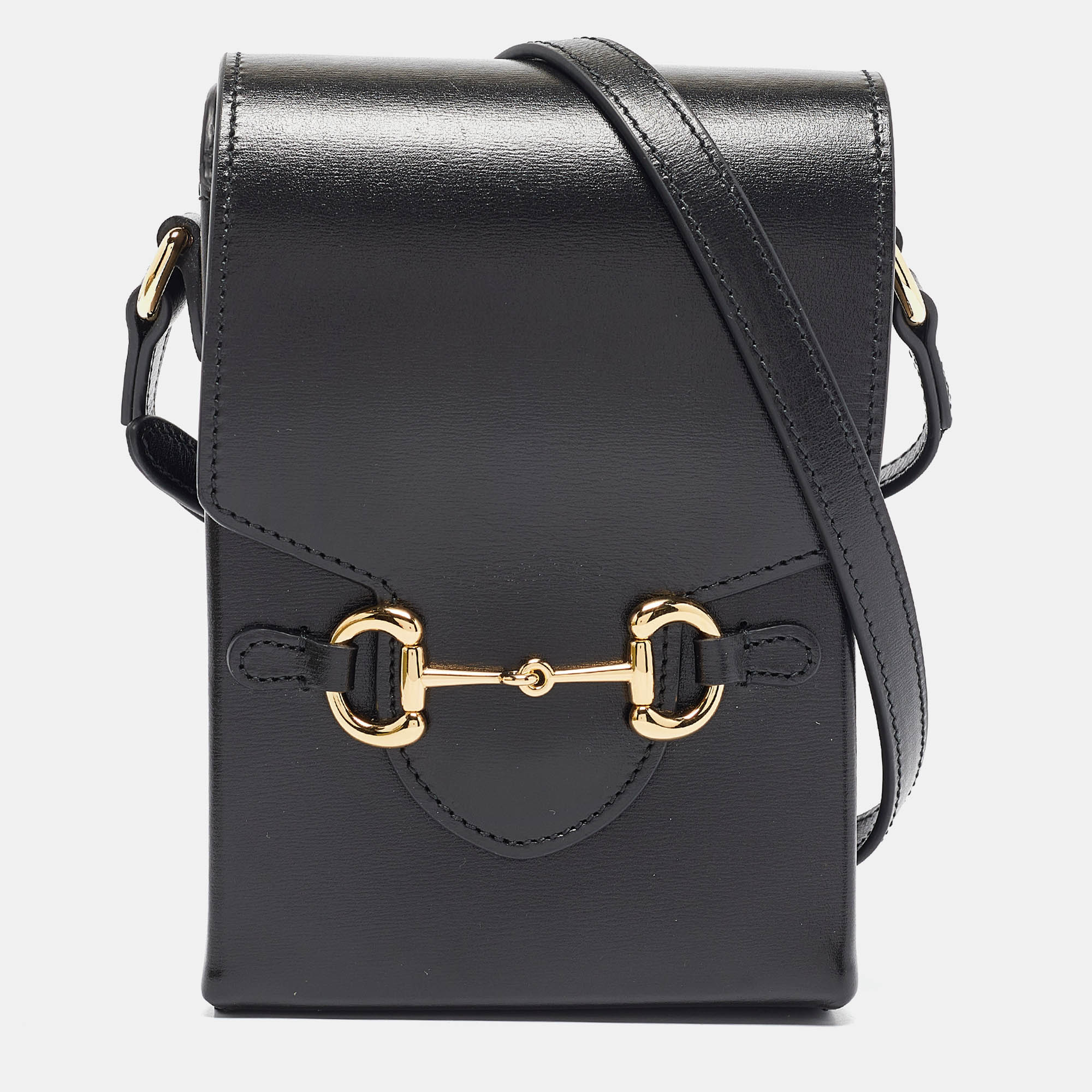 

Gucci Black Leather Mini Horsebit 1955 Crossbody Bag