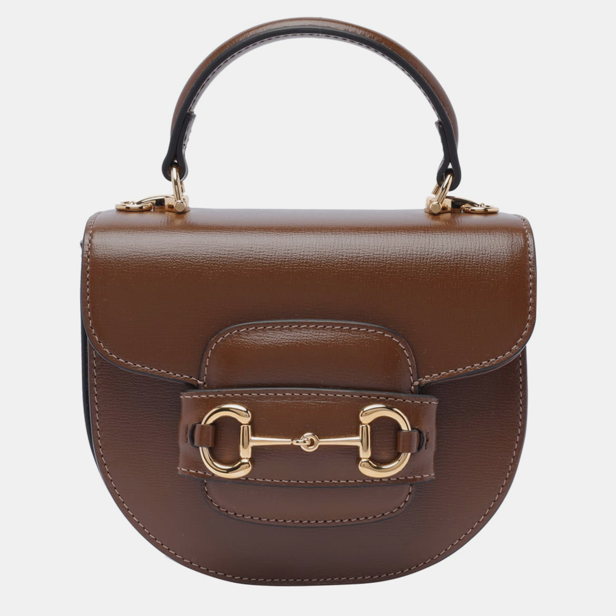 

Gucci brown Leather Horsebit 1955 mini top handle bag