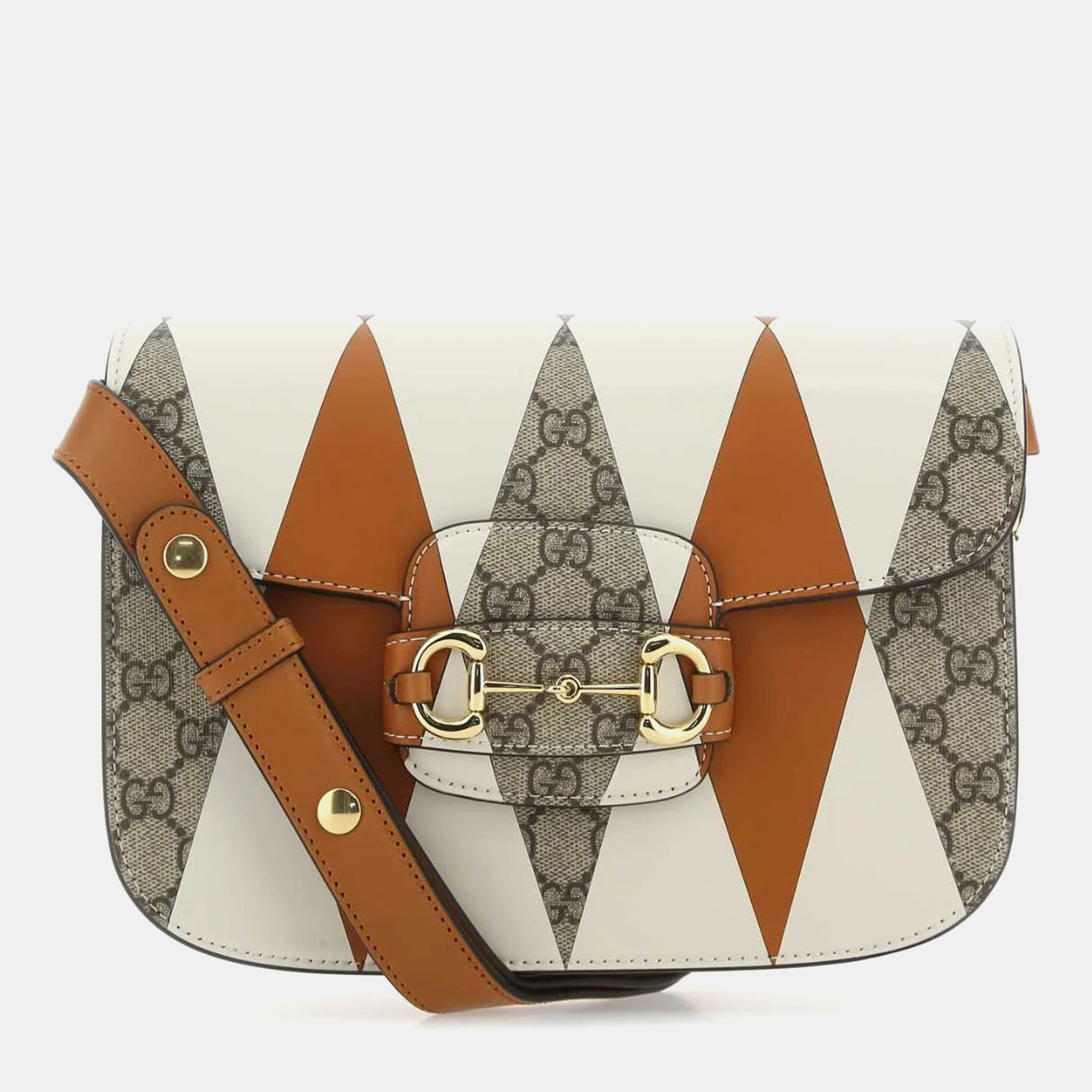 

Gucci Printed Gg Supreme And Leather Horsebit 1955 Shoulder Bag, Multicolor