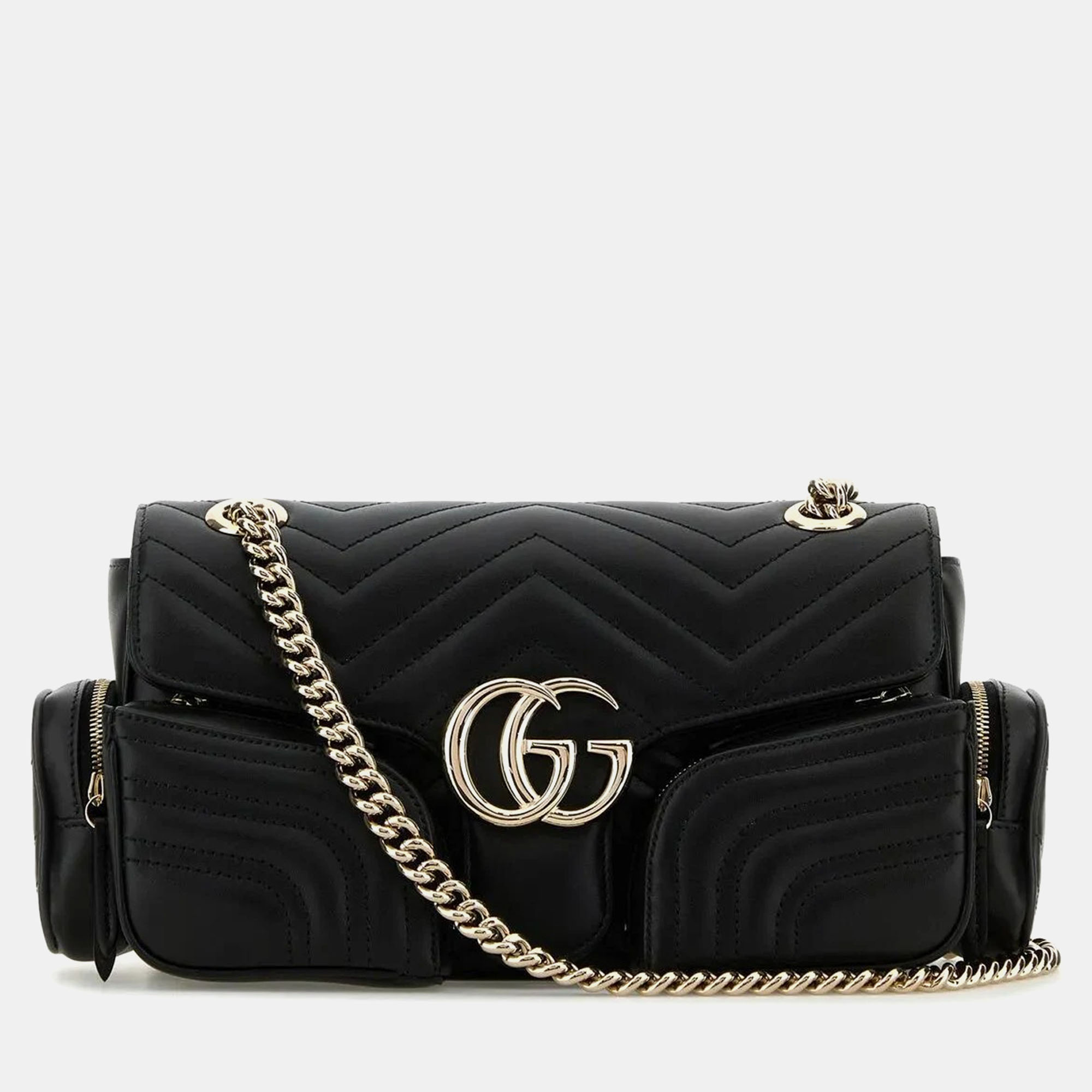 

Gucci Black Leather Small Gg Marmont Shoulder Bag