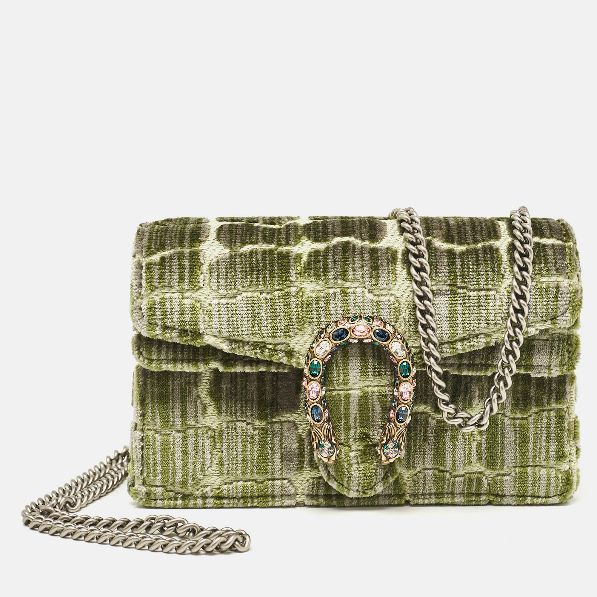 

Gucci Green Velvet Super Mini Dionysus Shoulder Bag