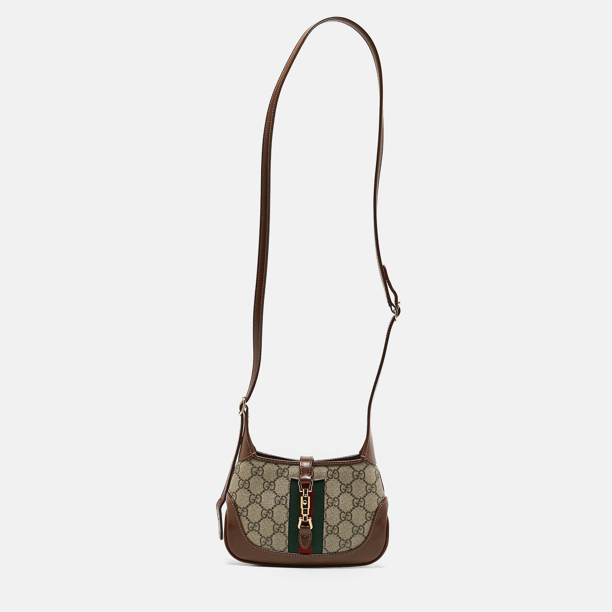 

Gucci Beige/Brown GG Supreme Canvas and Leather Mini 1961 Jackie Shoulder Bag