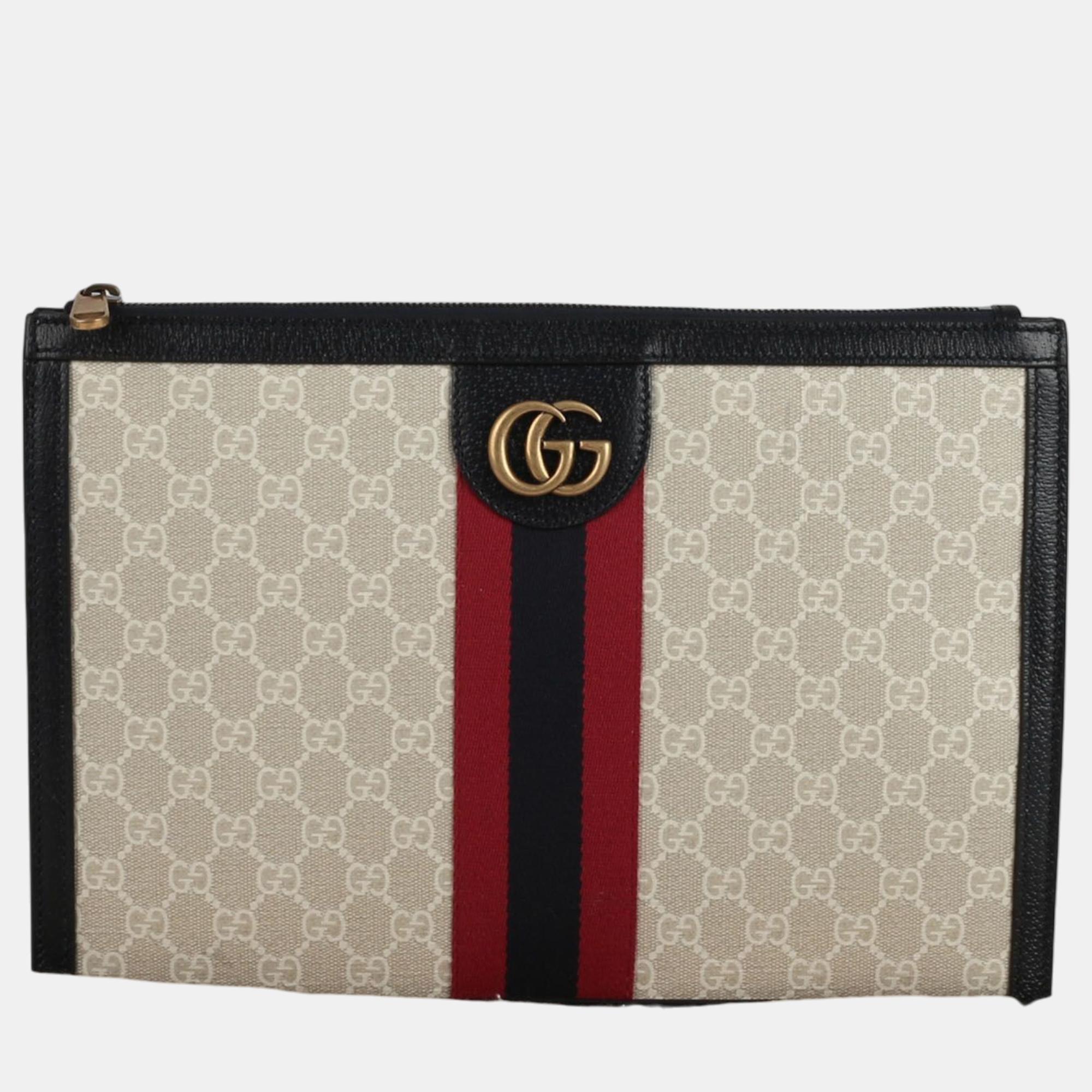 

Gucci Korea Exclusive Ophidia Portfolio Clutch, Beige