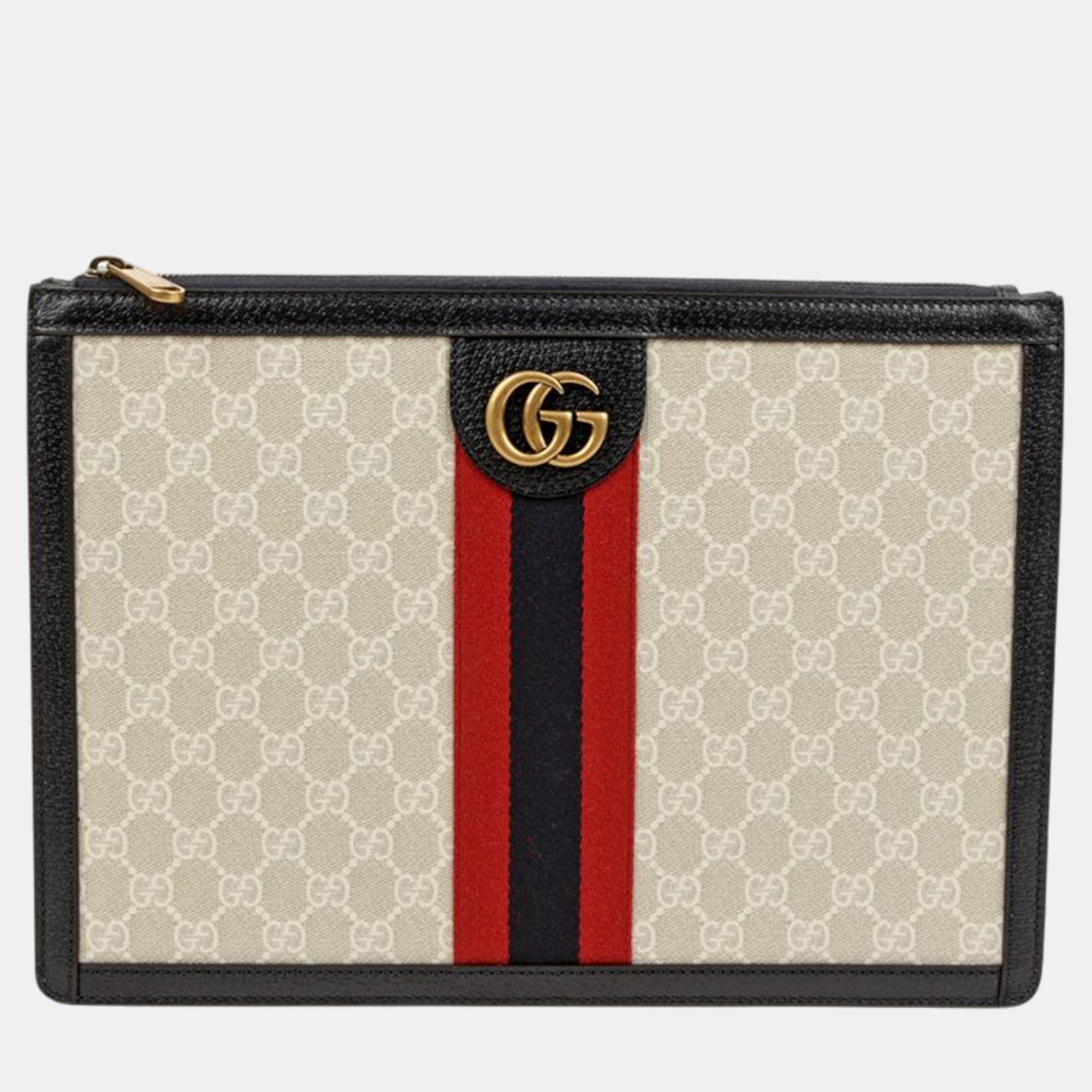 

Gucci Korea Exclusive Ophidia Portfolio Clutch, Beige