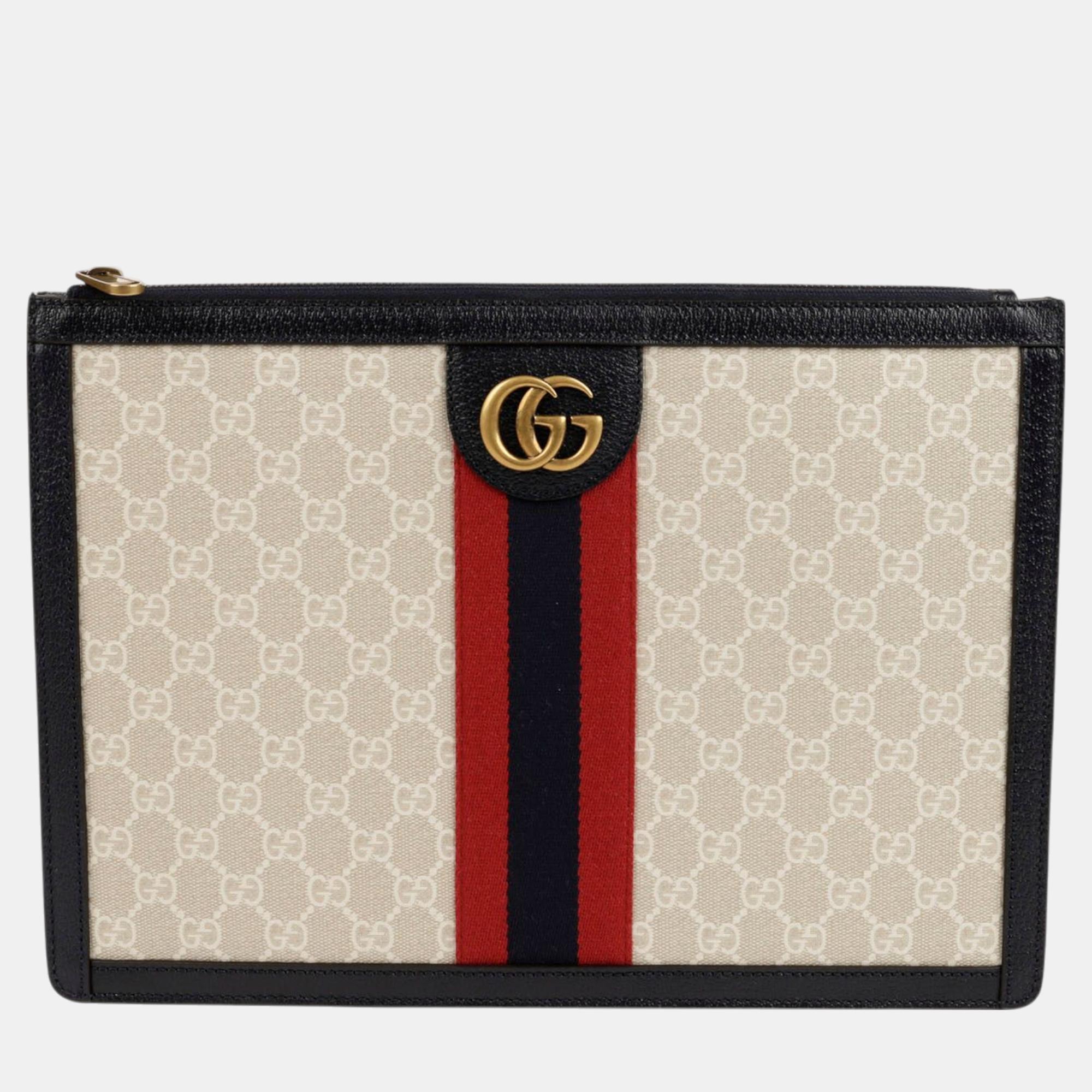 

Gucci Korea Exclusive Ophidia Portfolio Clutch, Beige