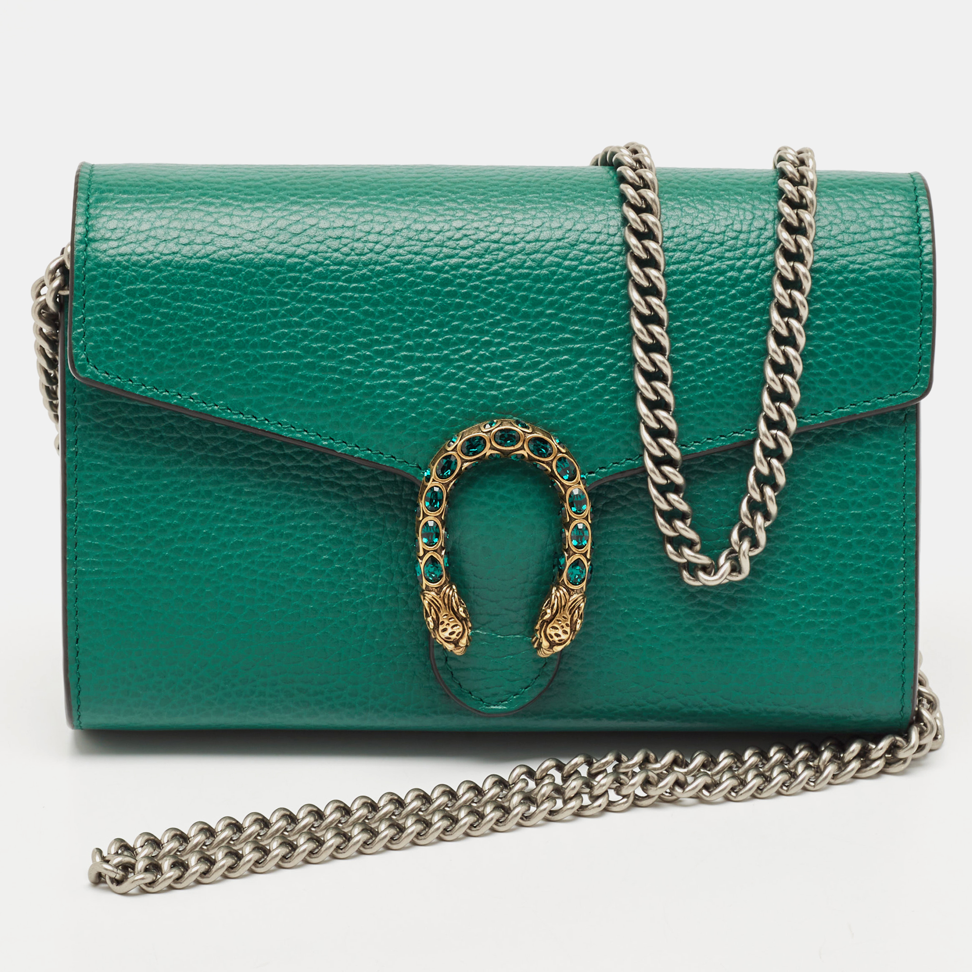 

Gucci Green Leather Dionysus Wallet On Chain