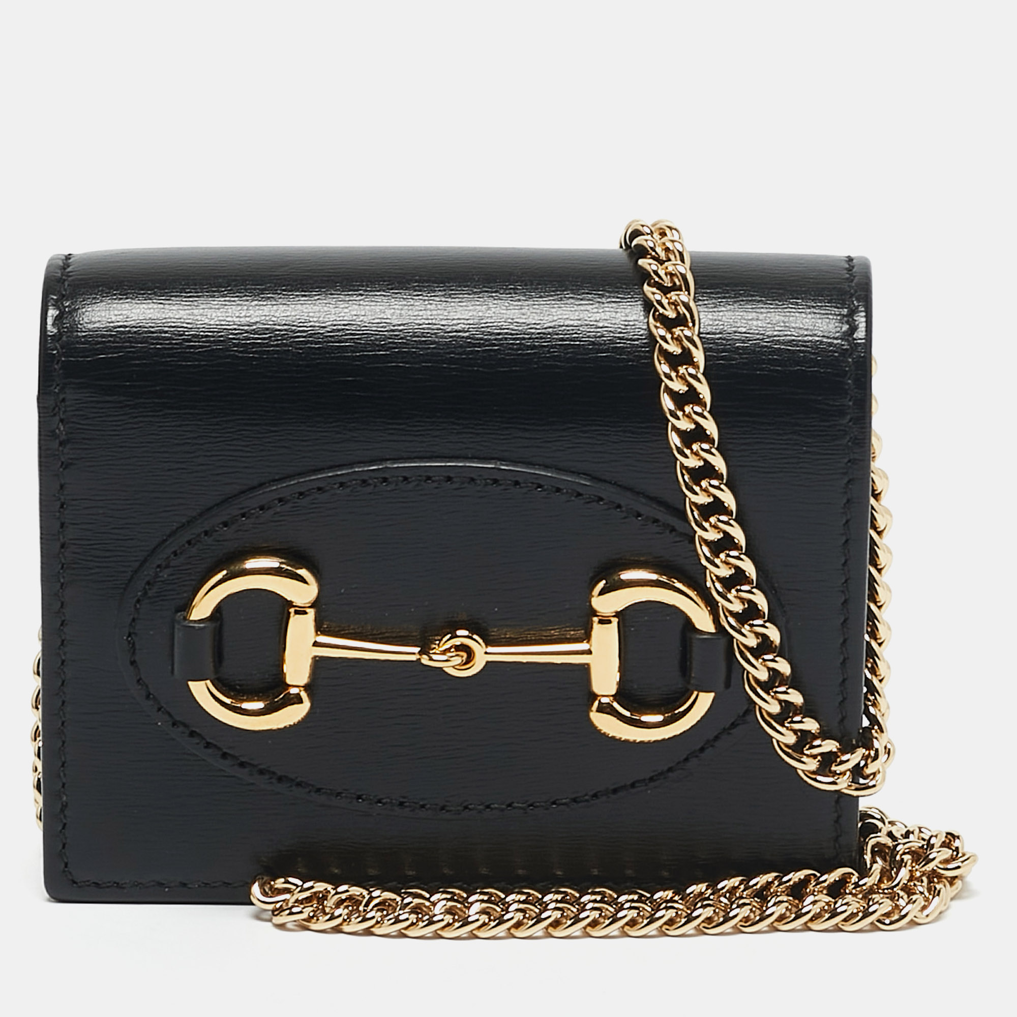 

Gucci Black Leather Horsebit 1955 Wallet On Chain