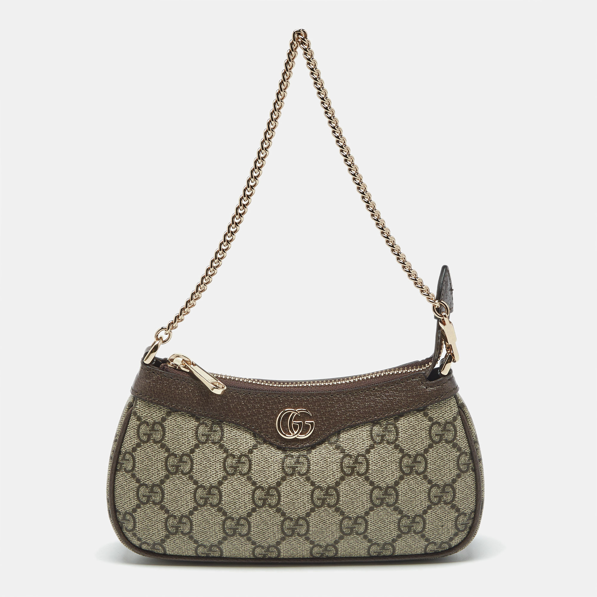 

Gucci Beige/Brown GG Supreme Canvas and Leather Mini Ophidia Shoulder Bag
