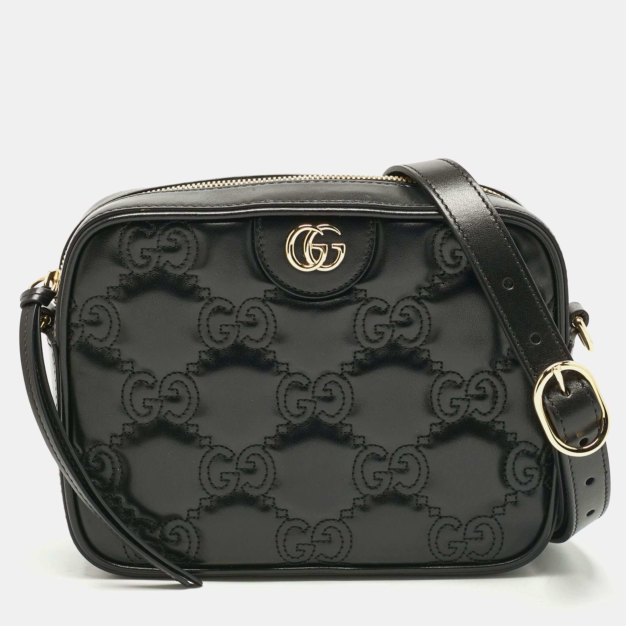 

Gucci Black GG Matelassé Leather Small Shoulder Bag
