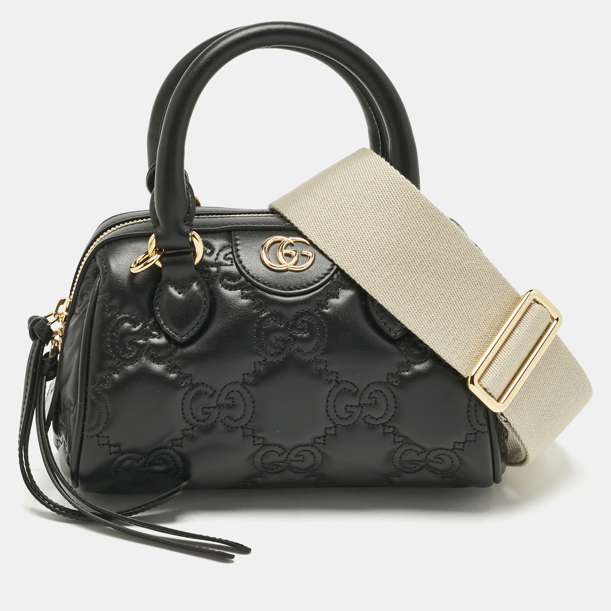 

Gucci Black Jumbo GG Matelassé Leather Mini Boston Bag