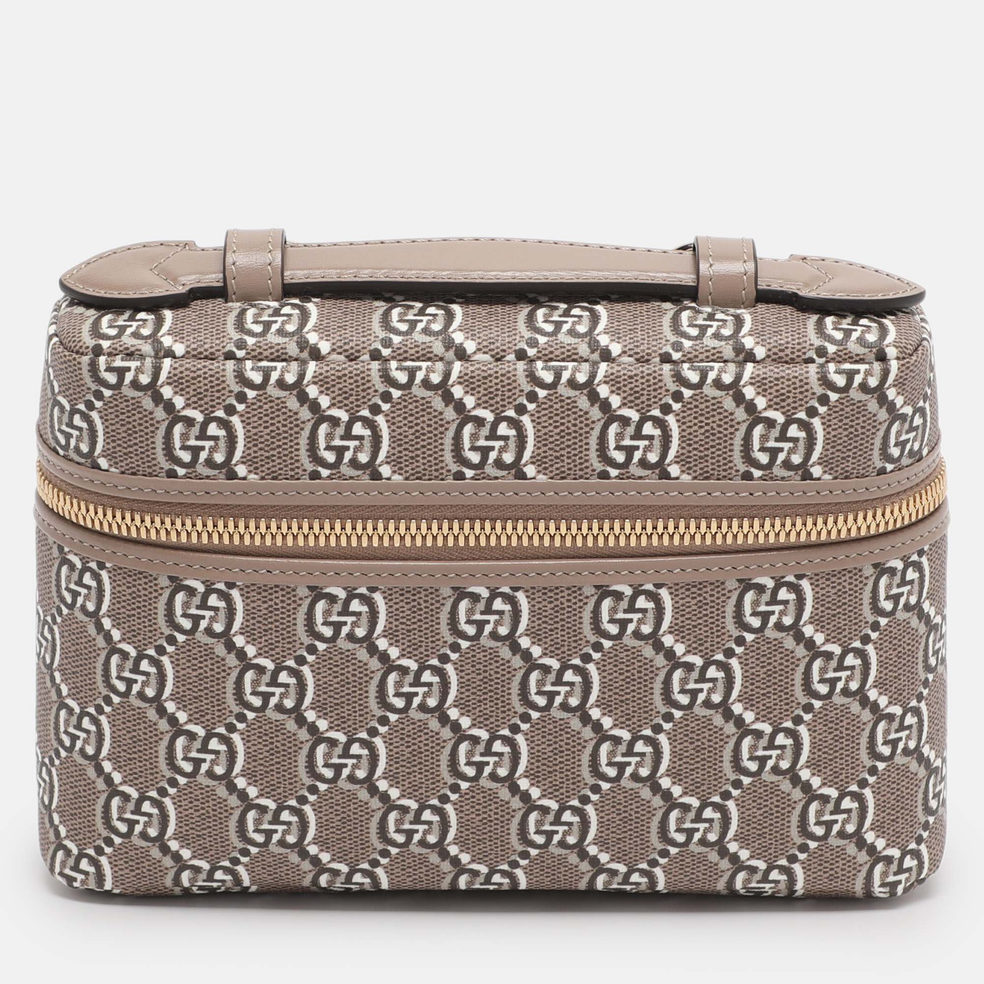 

Gucci Taupe GG Shadow Supreme Canvas Mini Crossbody Bag, Grey