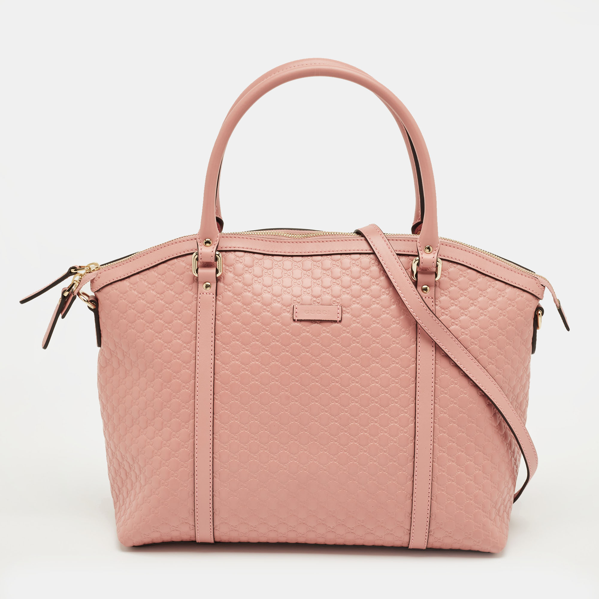 Gucci Pink Microguccissima Leather Dome Satchel
