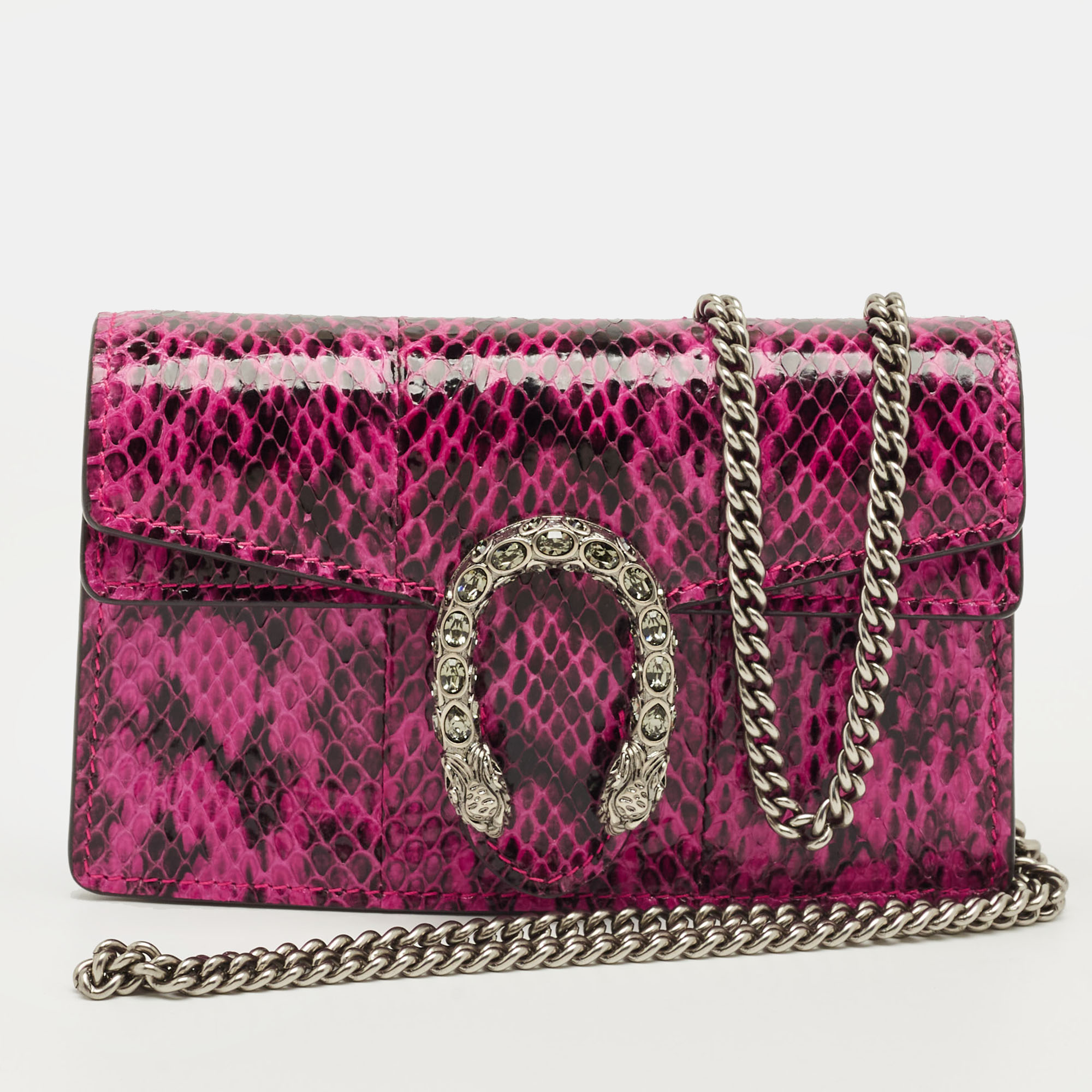 

Gucci Pink Python Super Mini Dionysus Shoulder Bag