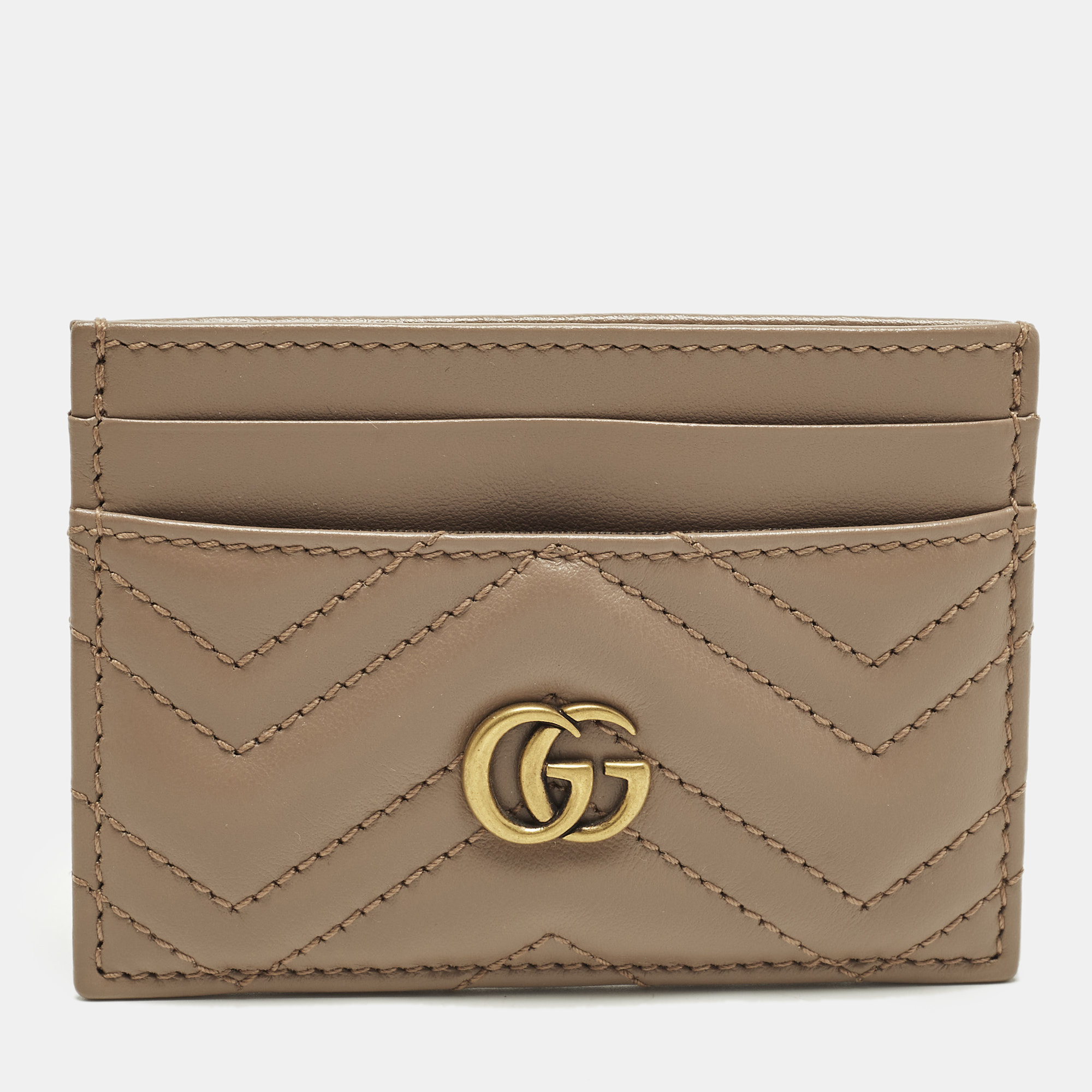 

Gucci GG Marmont Beige Matelassé Leather Card Holder