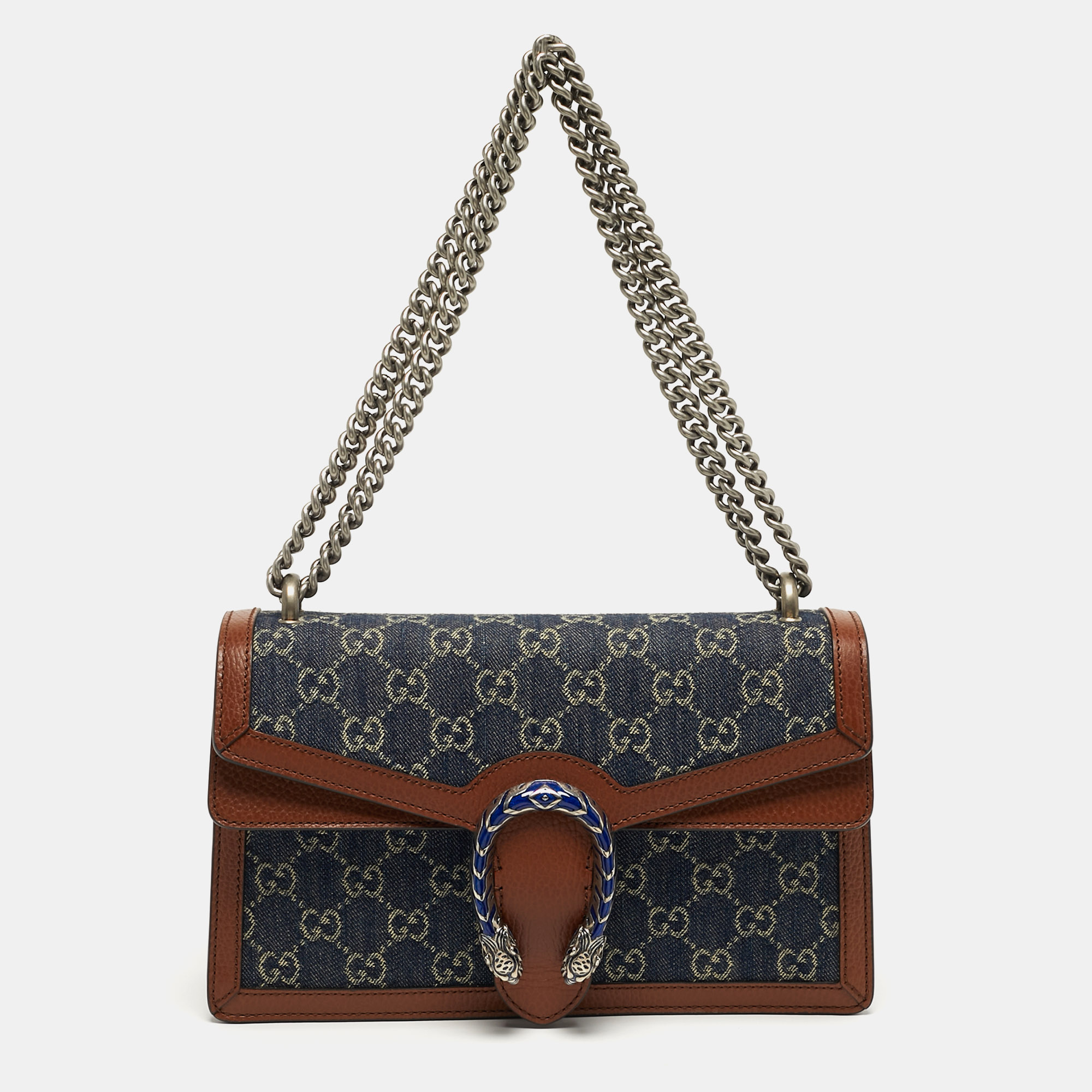 

Gucci Dionysus  Blue/Brown GG Denim and Leather Shoulder Bag