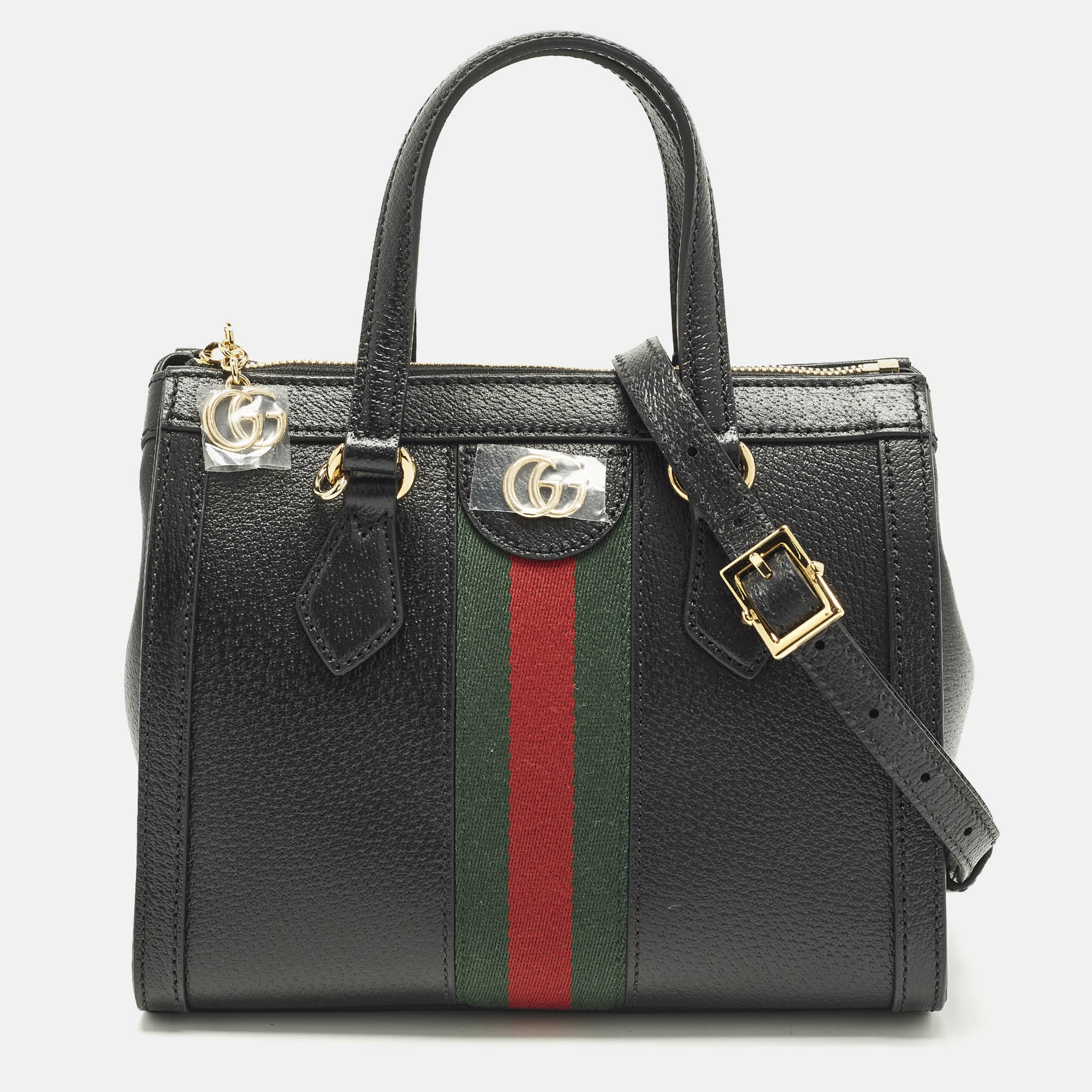 

Gucci Ophidia Web Small Black Leather Tote