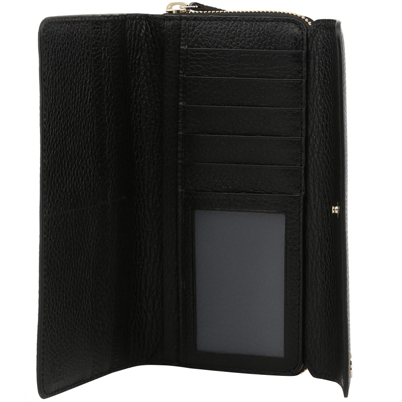 

Gucci Black Pebbled Leather Trifold Wallet