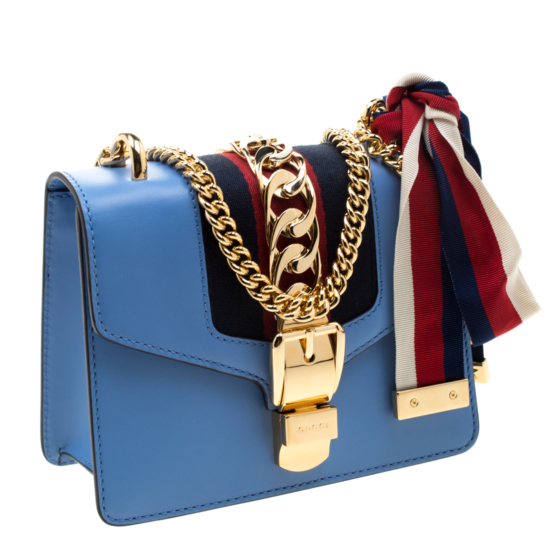 gucci sylvie mini blue