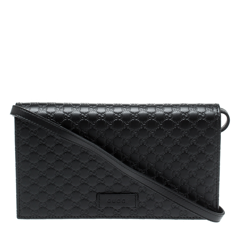 Gucci Black Micro Guccissima Leather Wallet Crossbody Bag Gucci | TLC