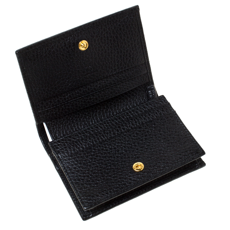 

Gucci Black Leather GG Bosco Wallet