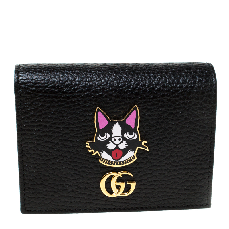 Gucci Black Leather GG Bosco Wallet 