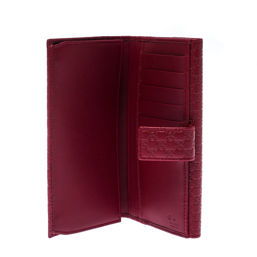 

Gucci Red Microgucissima Leather Continental Flap Wallet