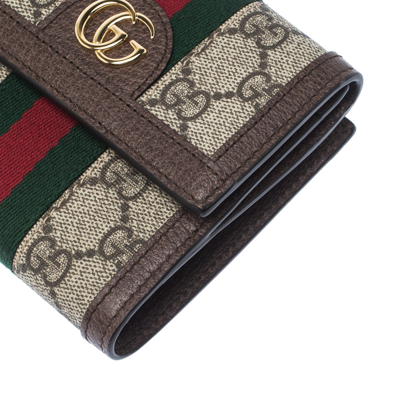 gucci ophidia gg supreme canvas flap wallet on chain