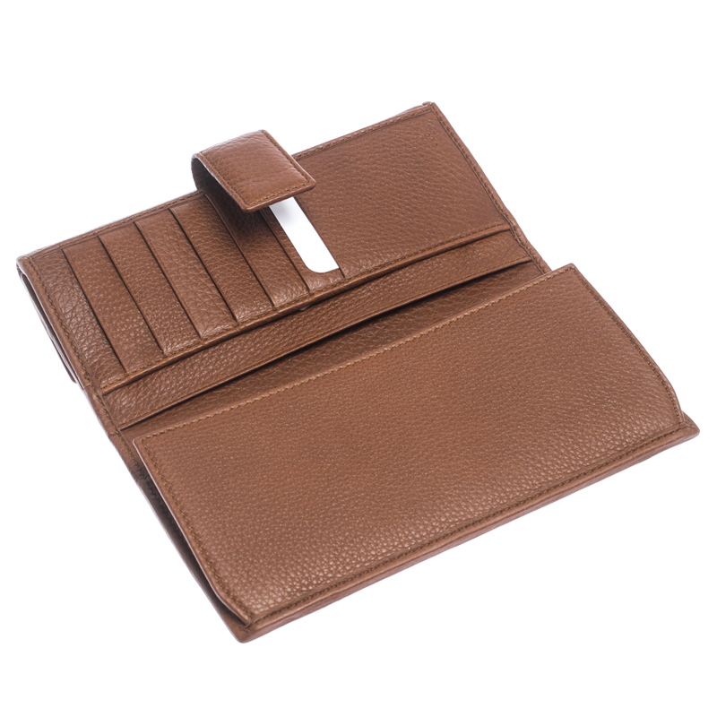 

Gucci Brown Leather GG Buckle Continental Flap Wallet